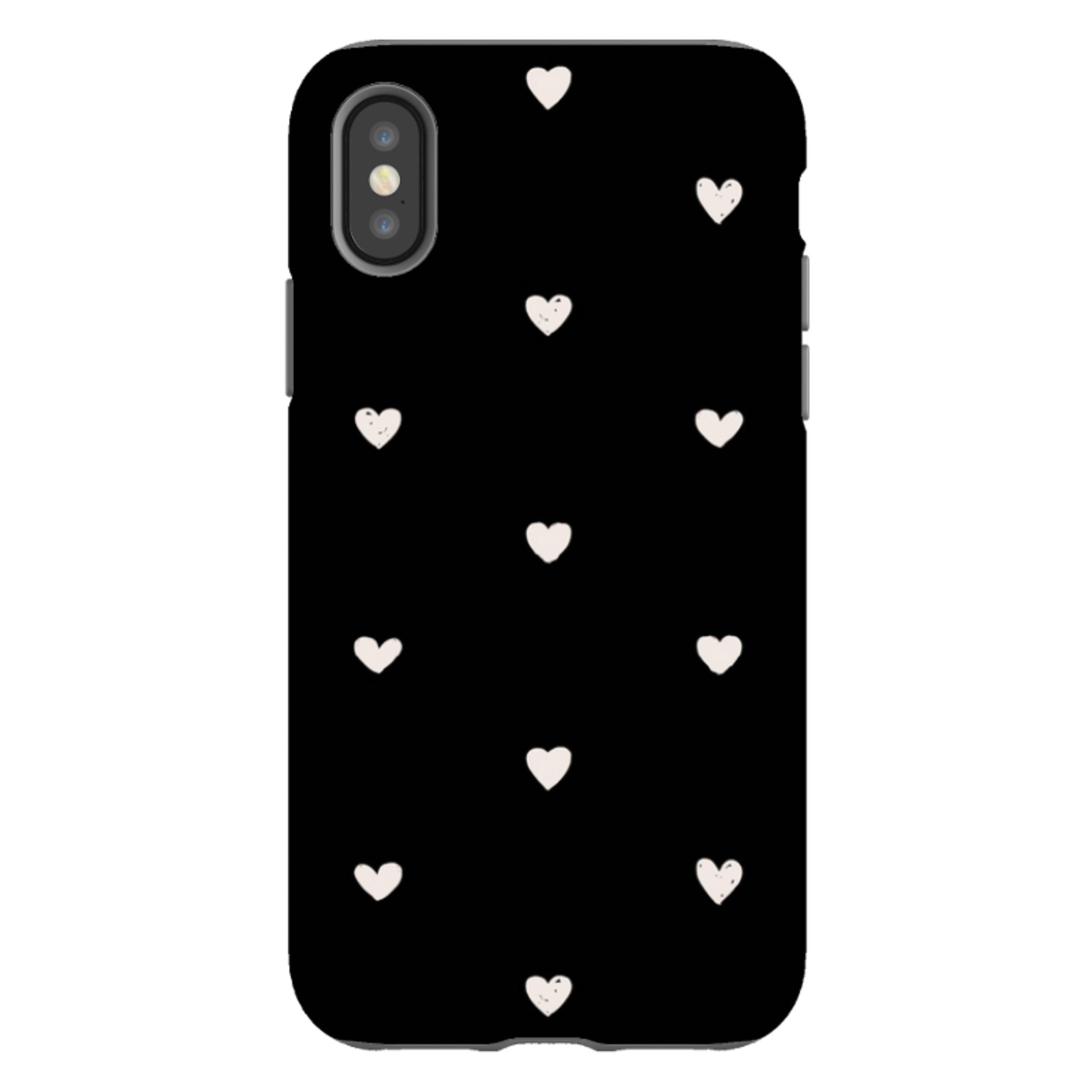 iPhone Tough Case - Hearts Black