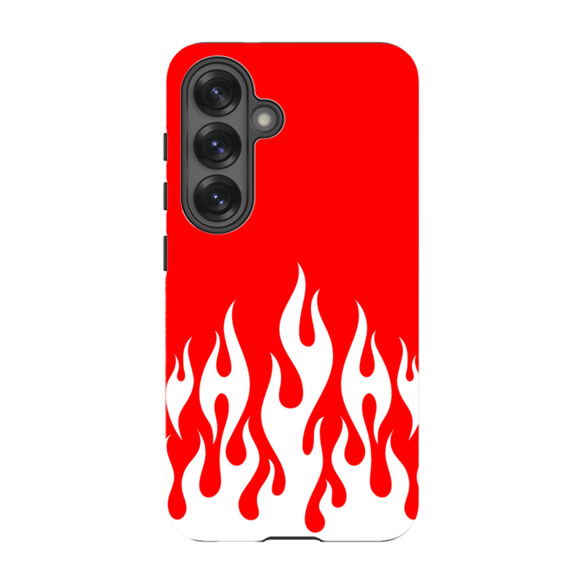 Samsung Tough Case - White Flames Red