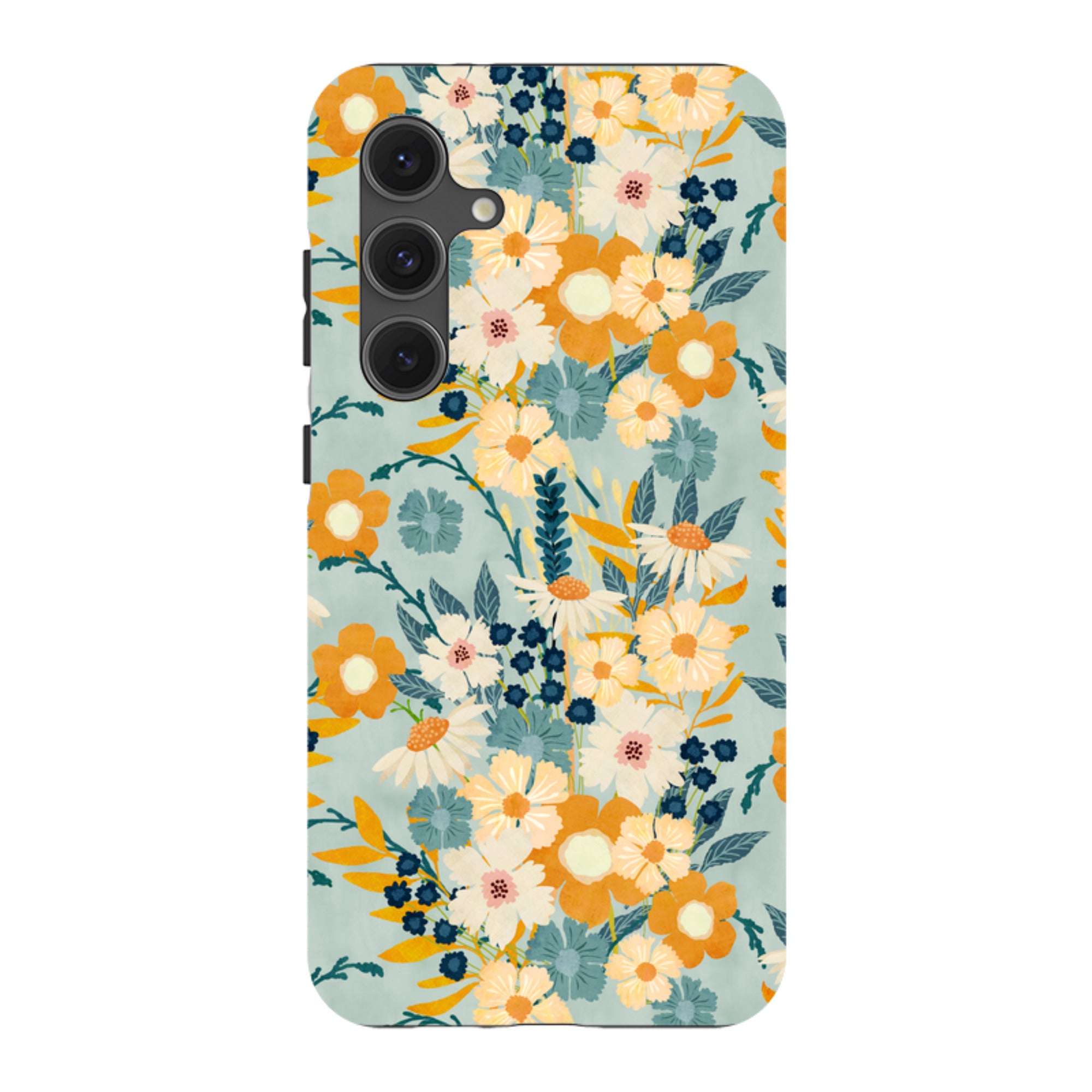 Samsung Tough Case - Yellow And Blue Floral By Katherine Quinn