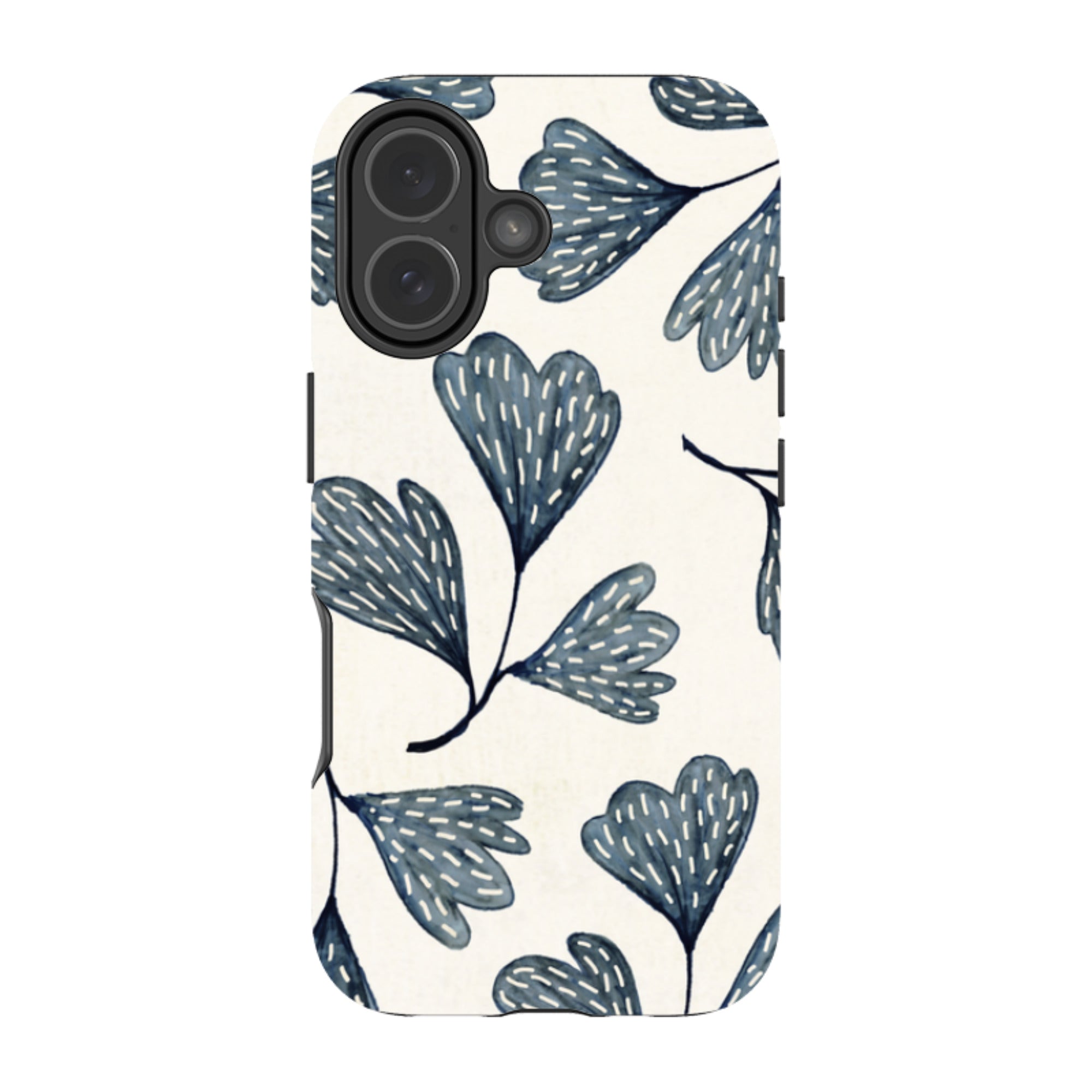 iPhone MagSafe Tough Case - Indigo Leaves By Katherine Quinn