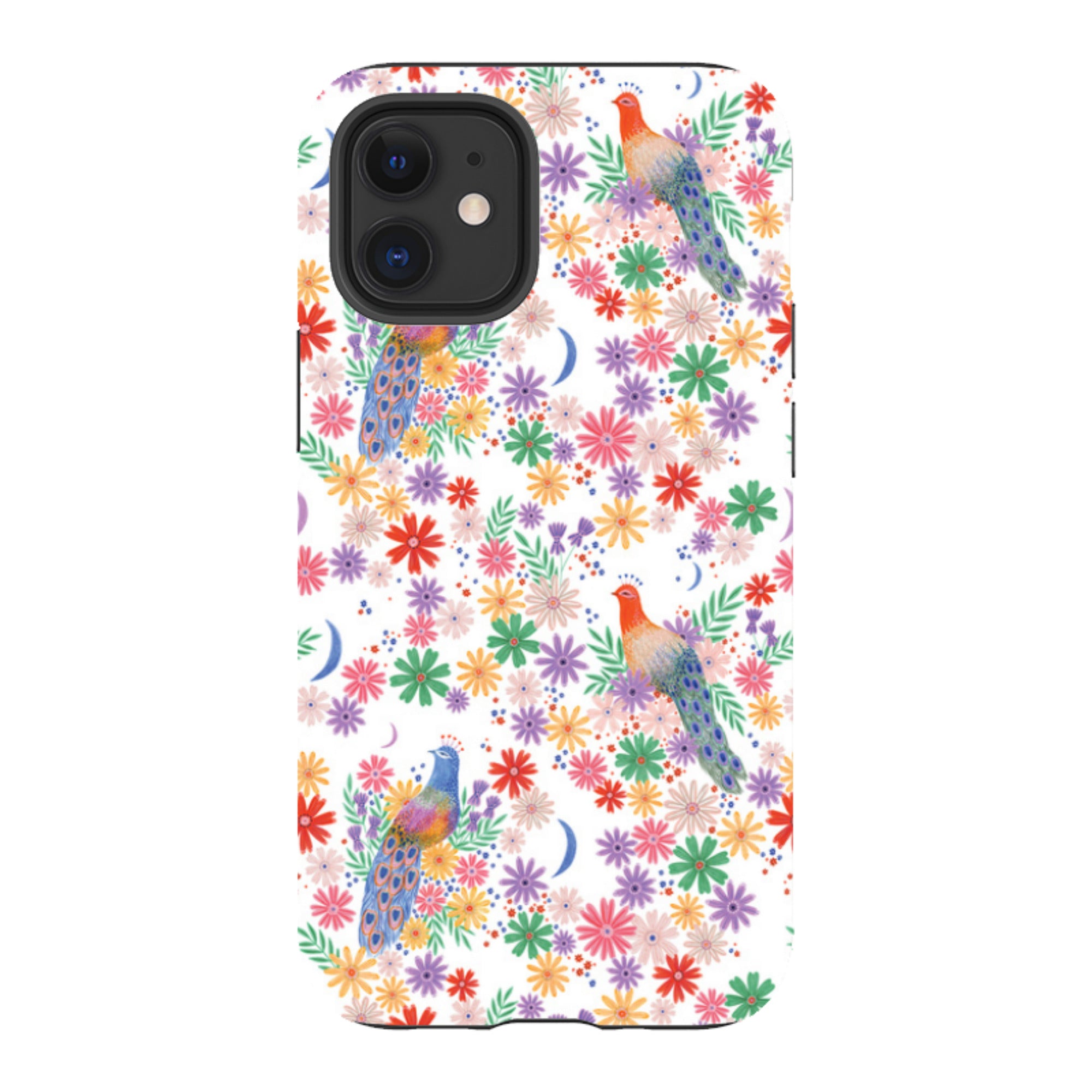 iPhone Tough Case - Peacock Pattern White By Lee Foster Wilson