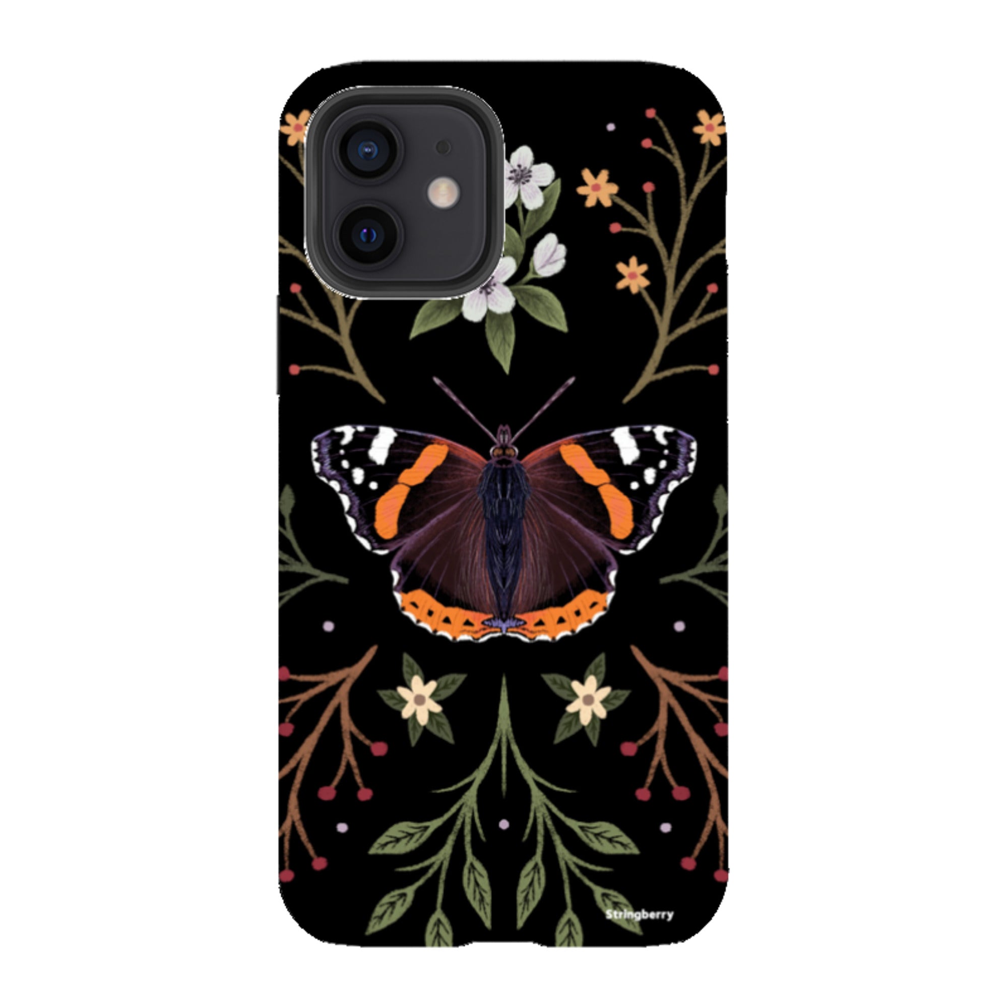 iPhone Tough Case - Red Admiral Butterfly By Anna Stead