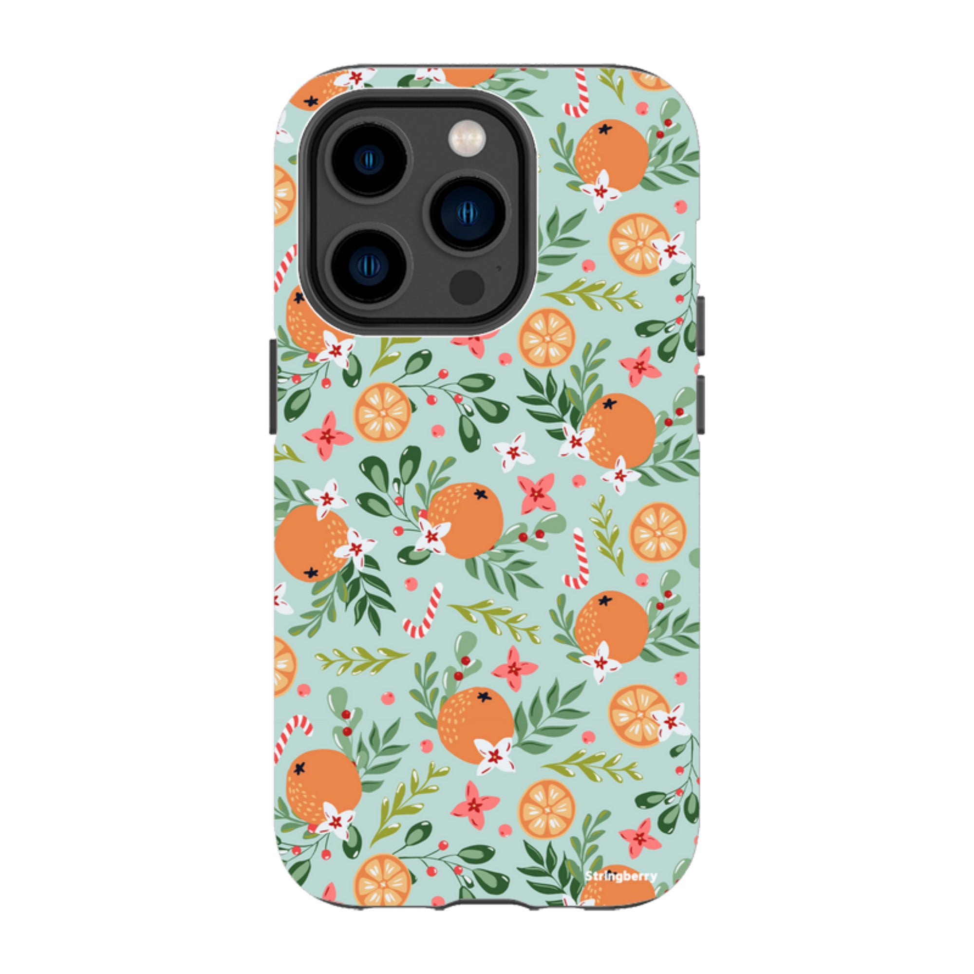iPhone Tough Case - Oranges and Candy Canes