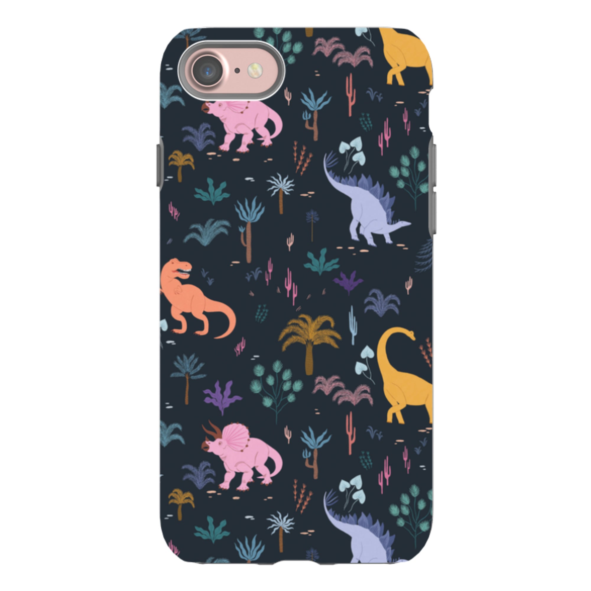 iPhone Tough Case - Dinosaur Pattern Dark By Meghann Rader
