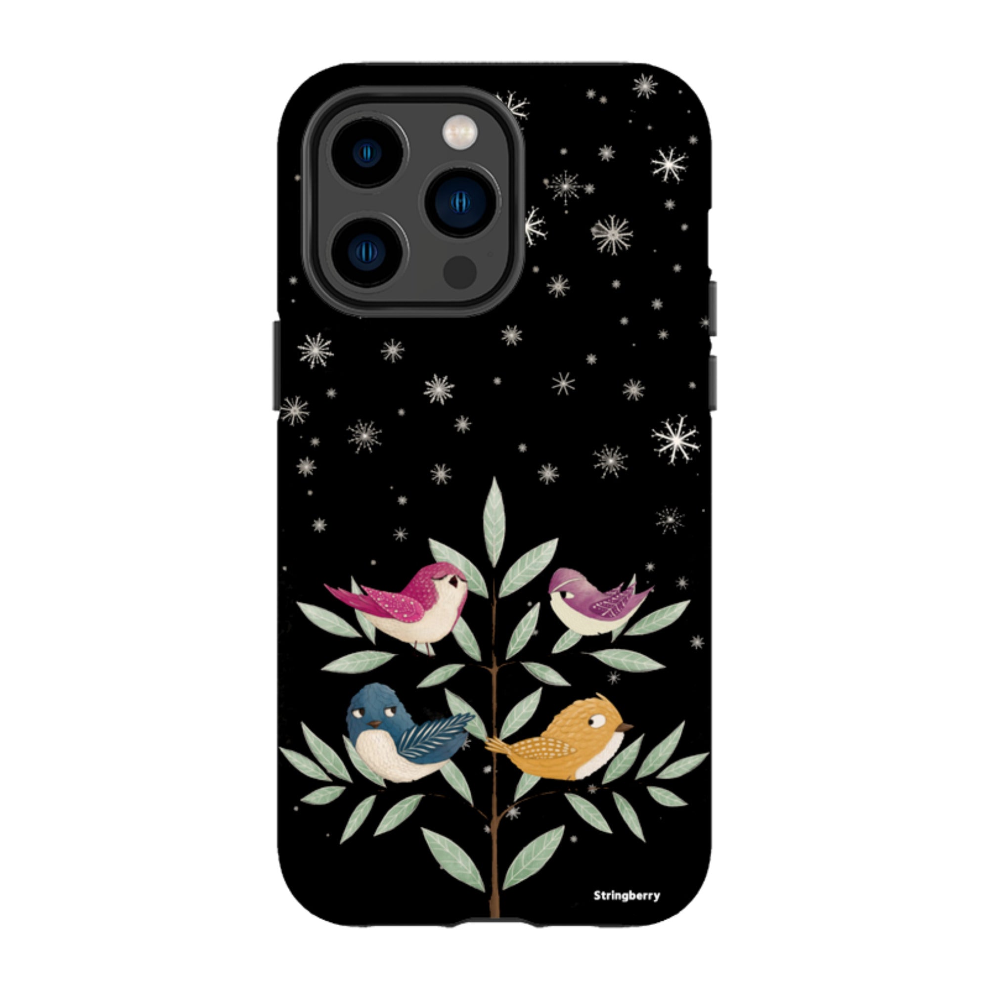 iPhone Tough Case - Garden Birds Black By Maja Lindberg