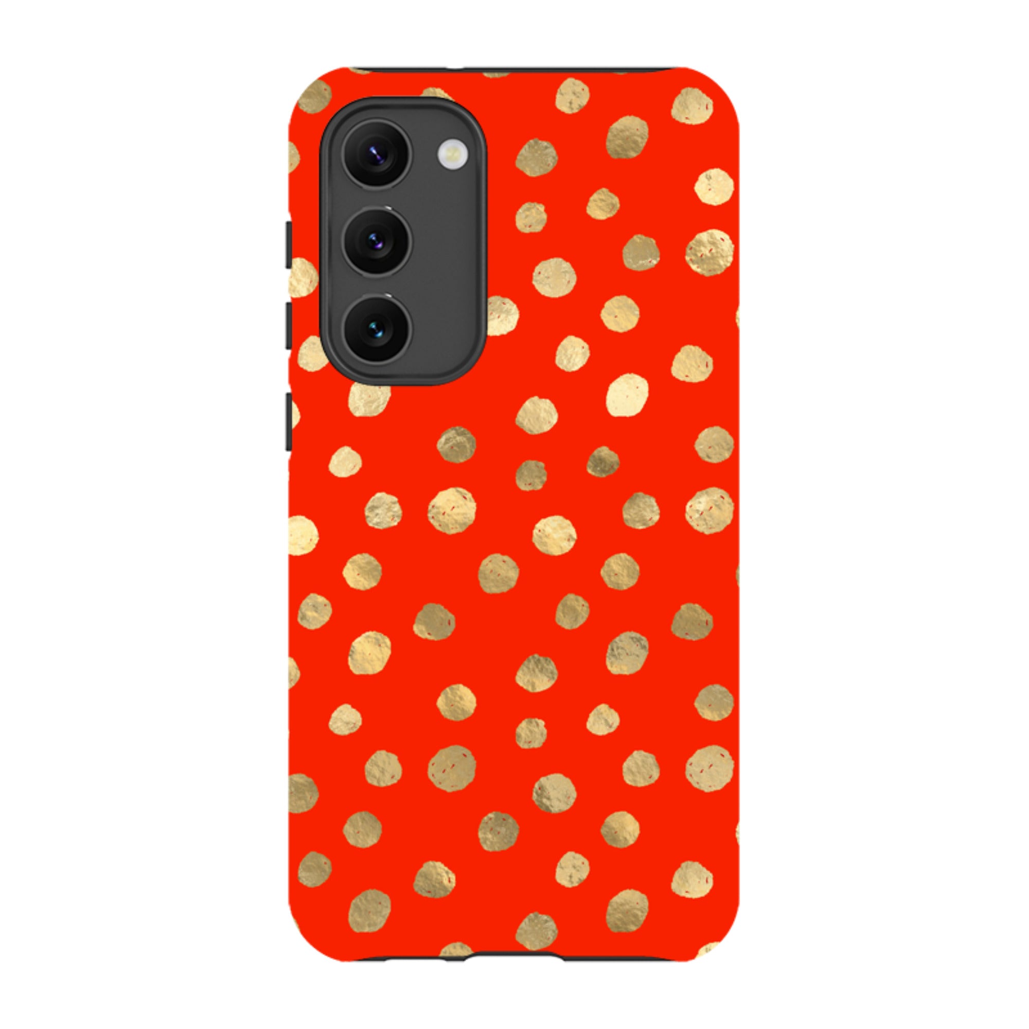Samsung Tough Case - Red and Golden Dots