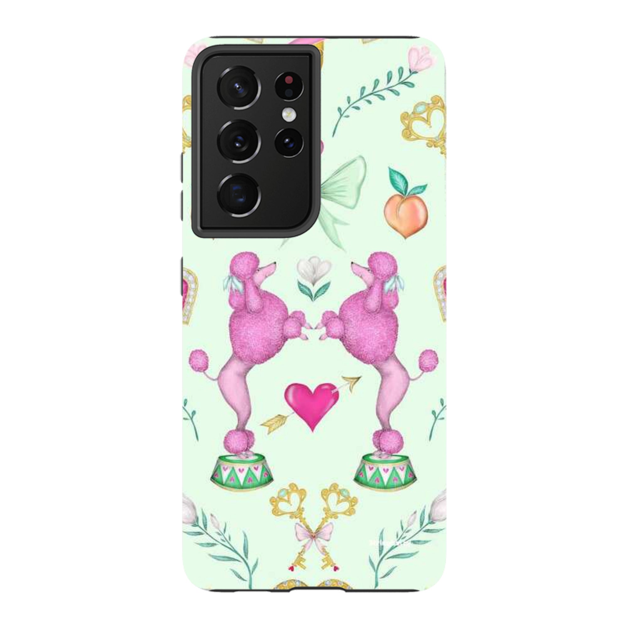Samsung Tough Case - Pink Poodle Parlour Mint By Catherine Rowe