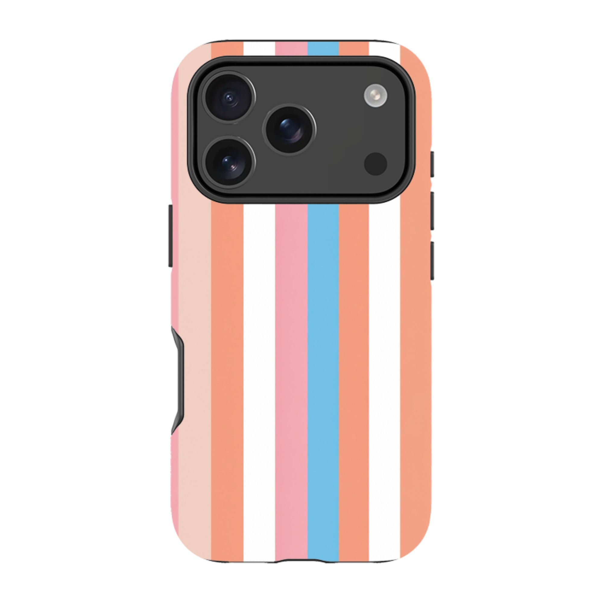 iPhone Tough Case - Coral Pink Stripe