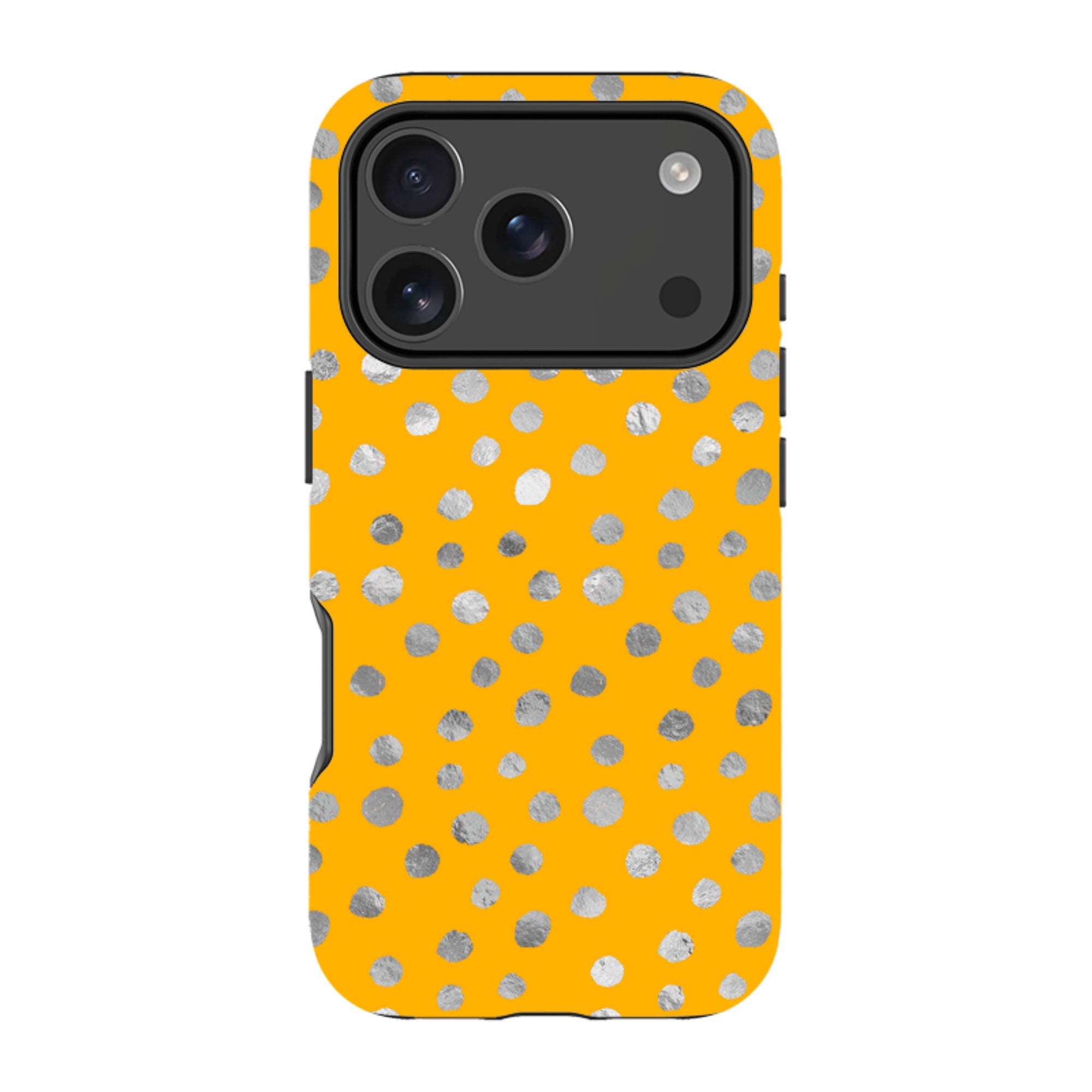iPhone Tough Case - Honey and Silver Dots