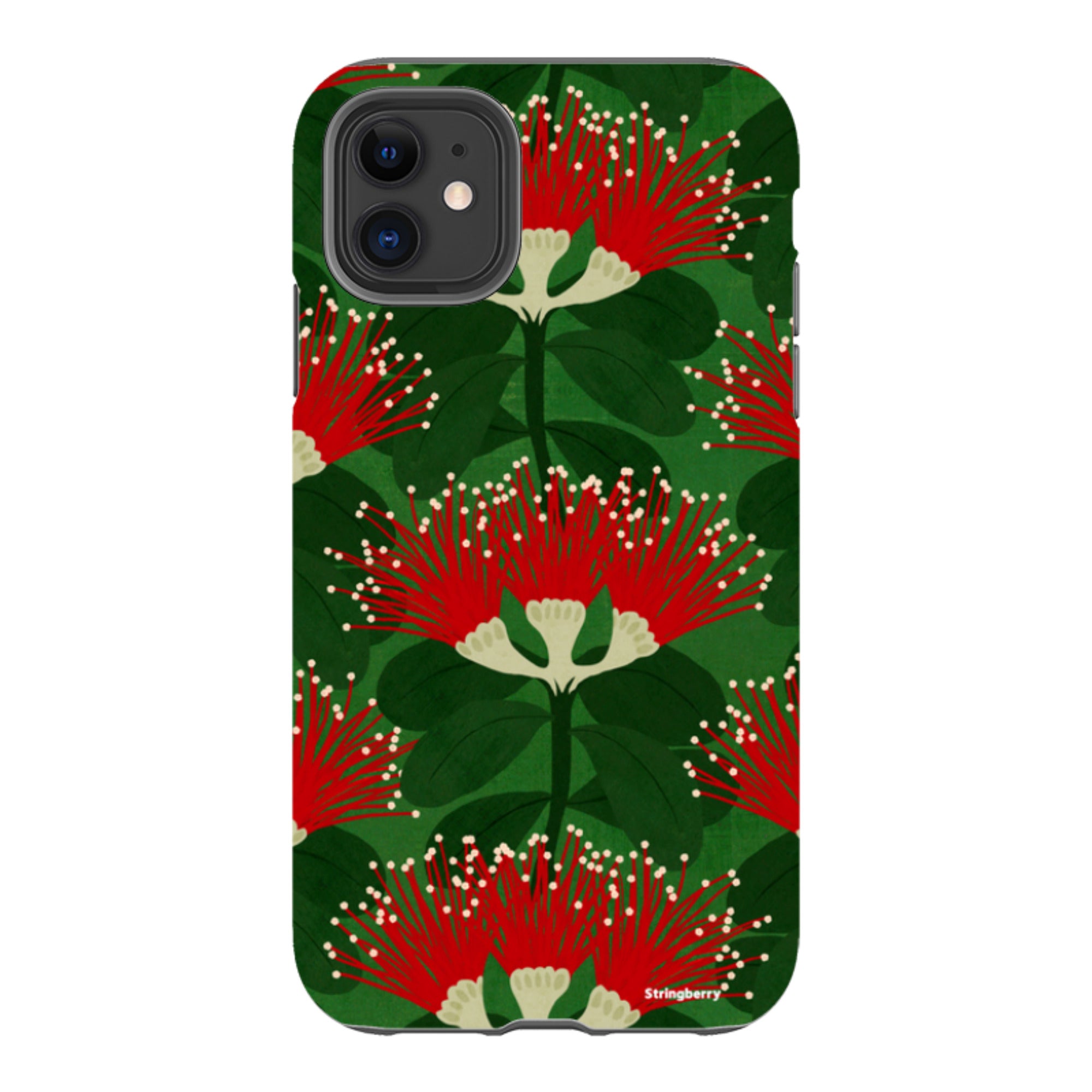 iPhone Tough Case - Pohutukawa Green And Red By Katherine Quinn