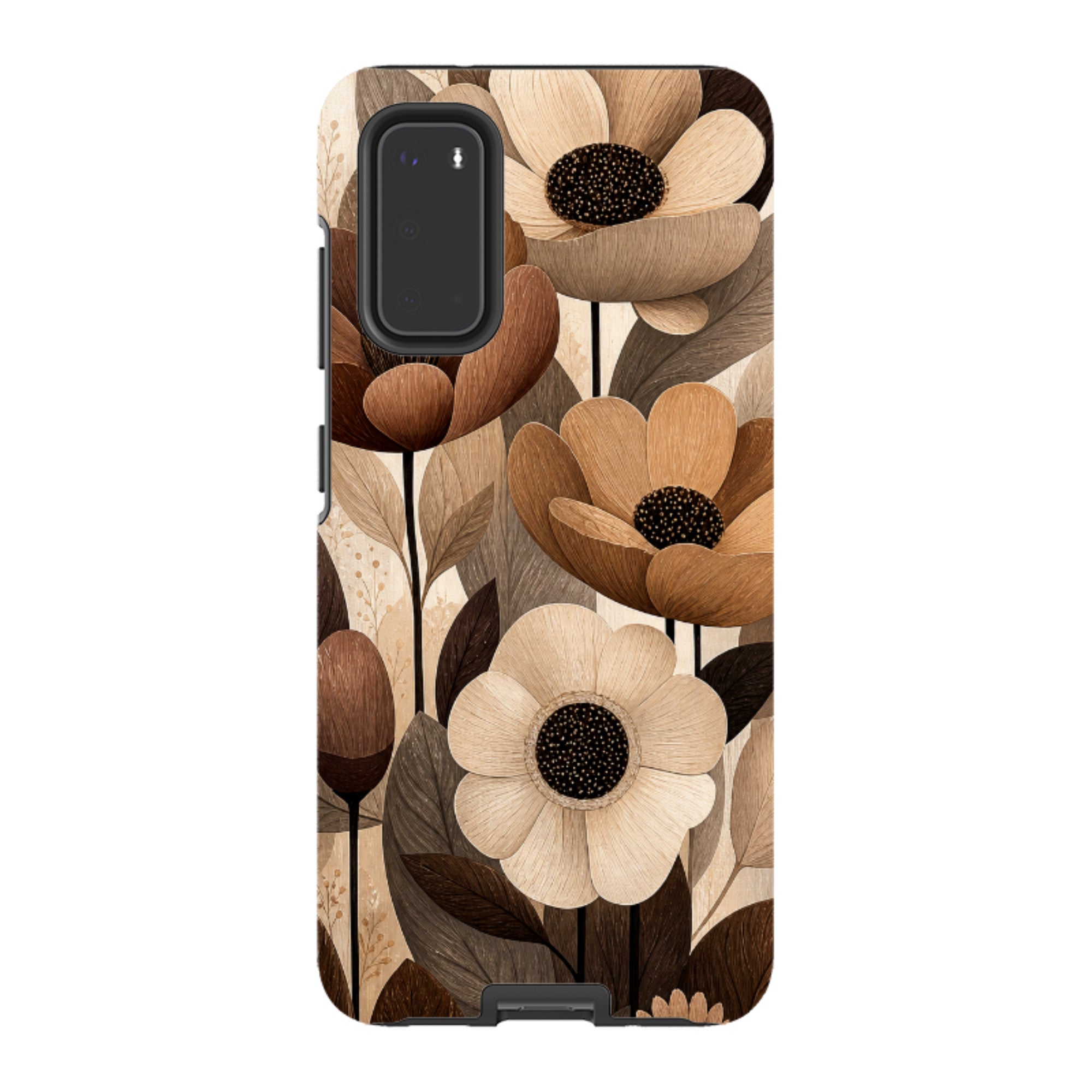 Samsung Tough Case - Chocolate Woodgrain Floral