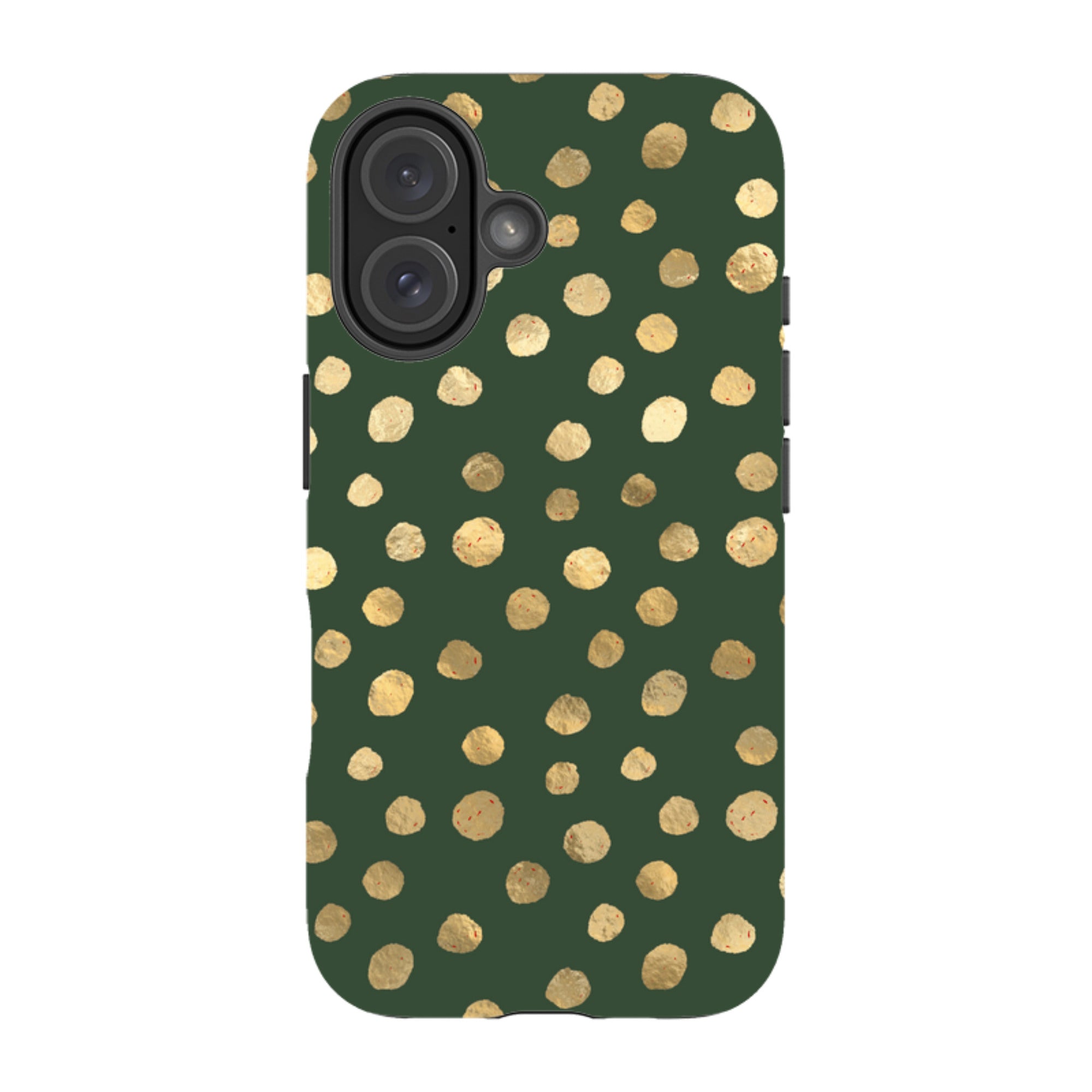 iPhone MagSafe Tough Case -  Green and Gold Dots