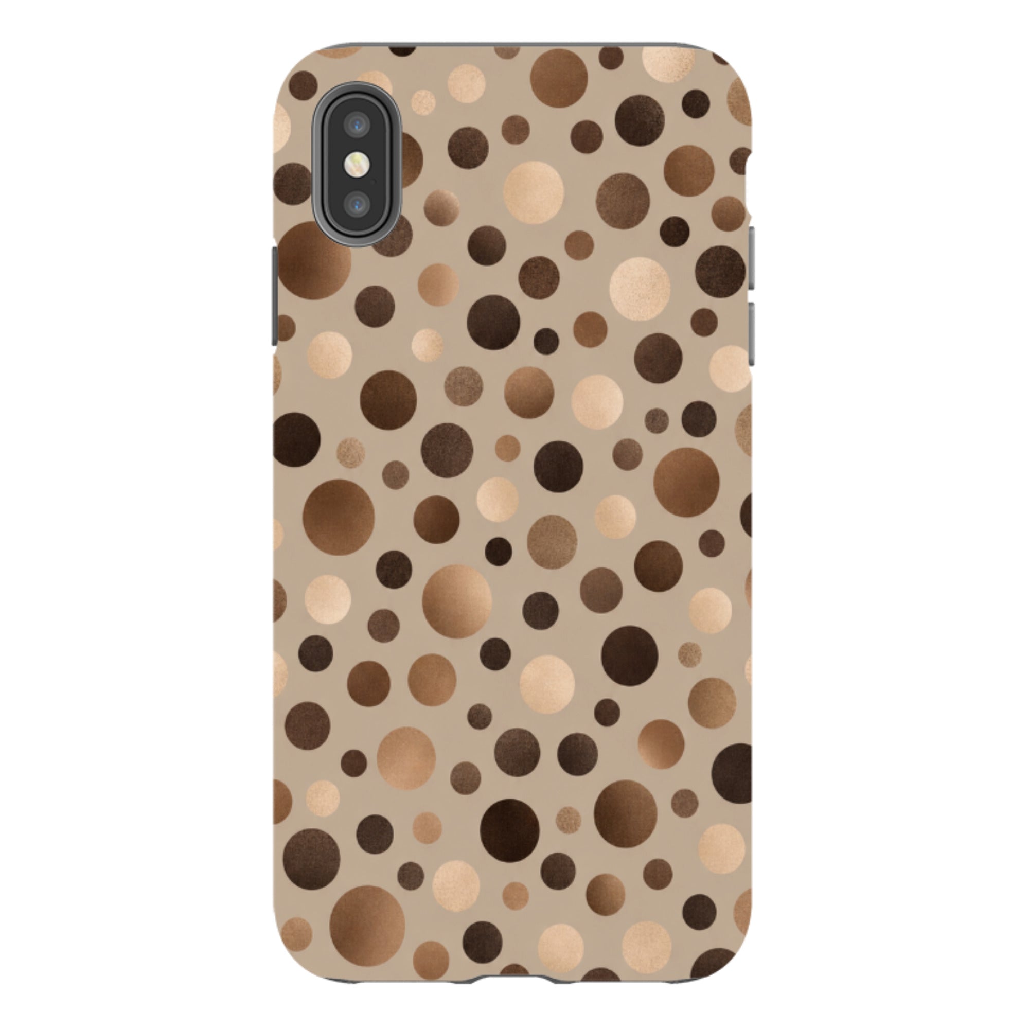 iPhone Tough Case - Rose Gold Polka Dot