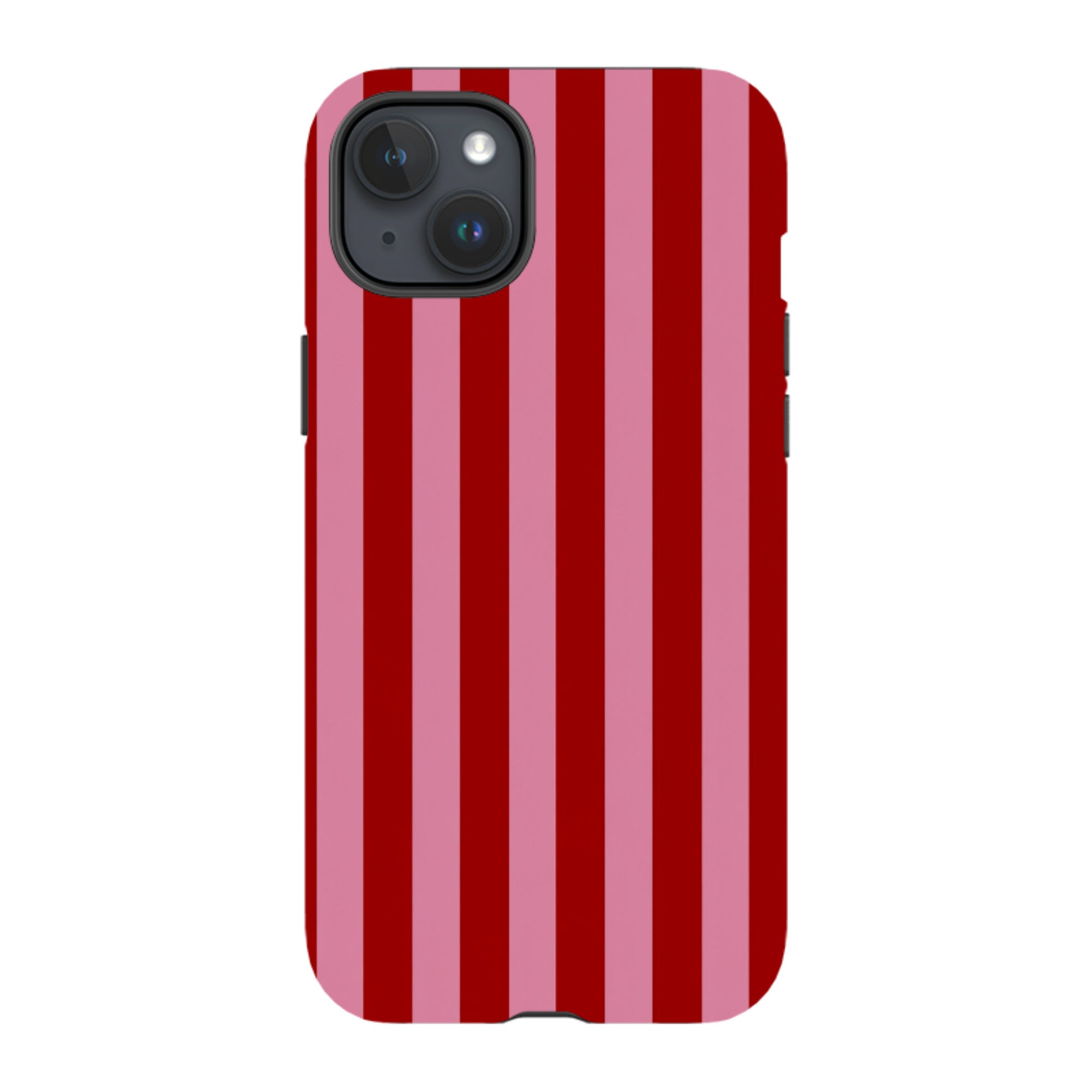 iPhone Tough Case - Burgundy & Pink Stripe