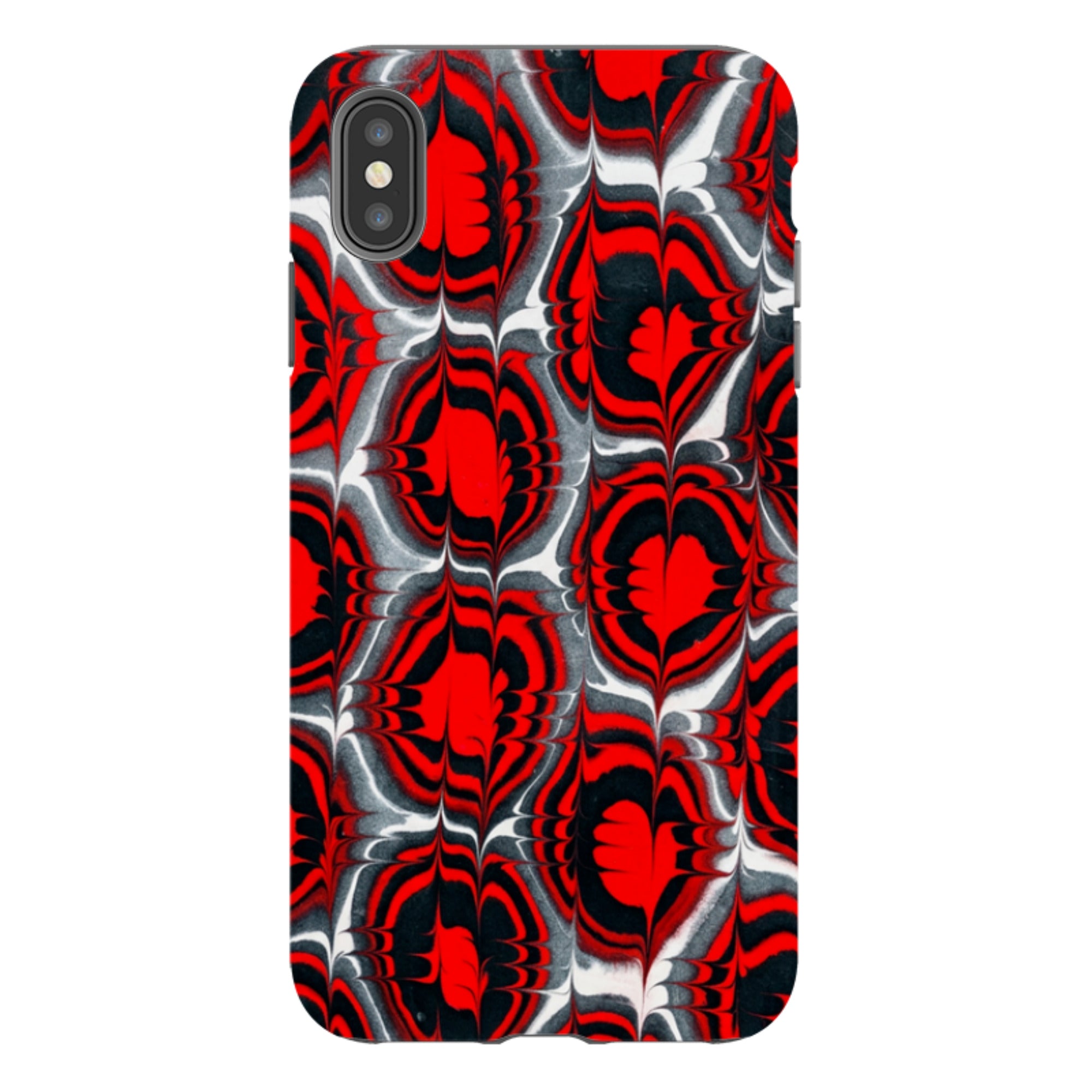 iPhone Tough Case - Red & Black Marble