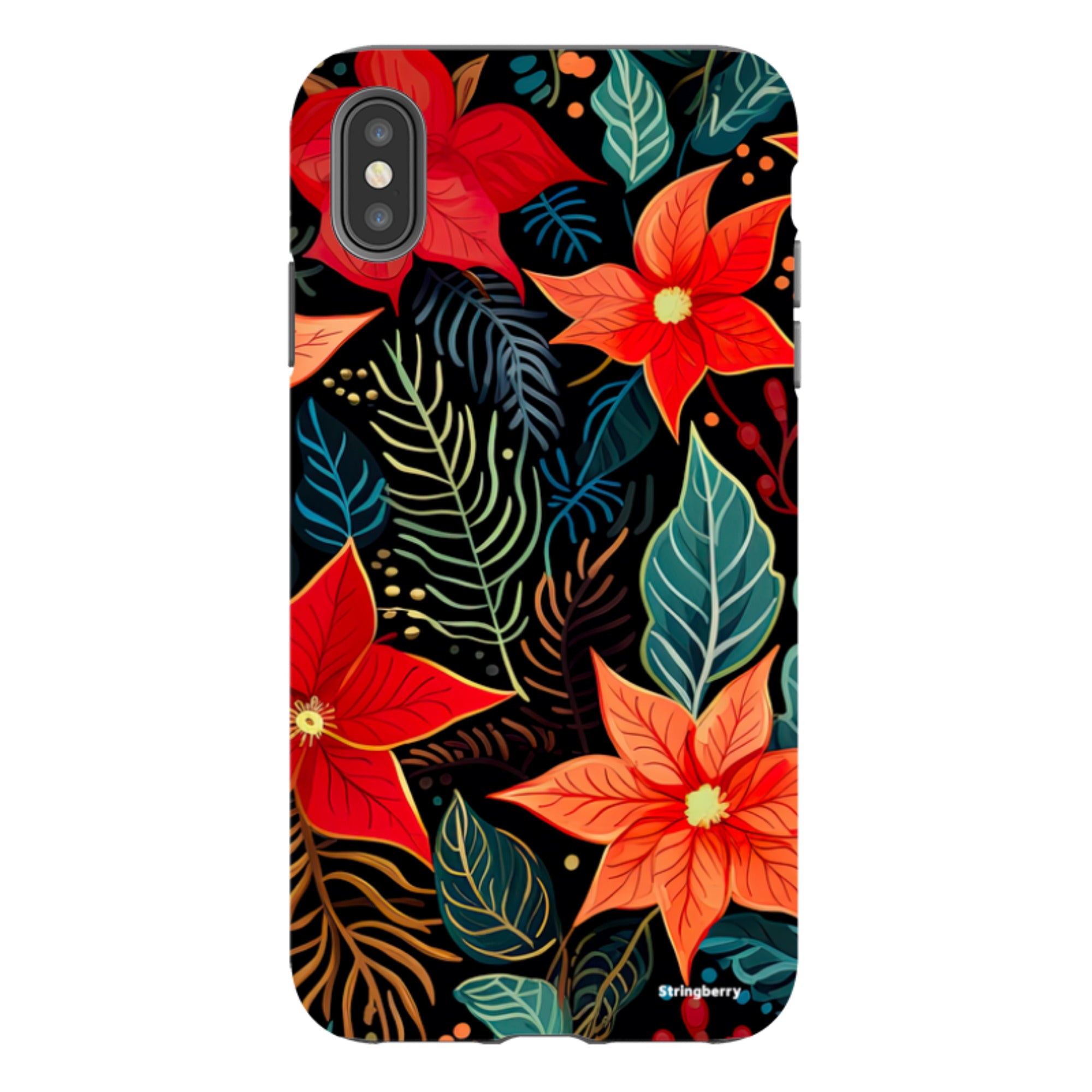 iPhone Tough Case - Red Winter Floral