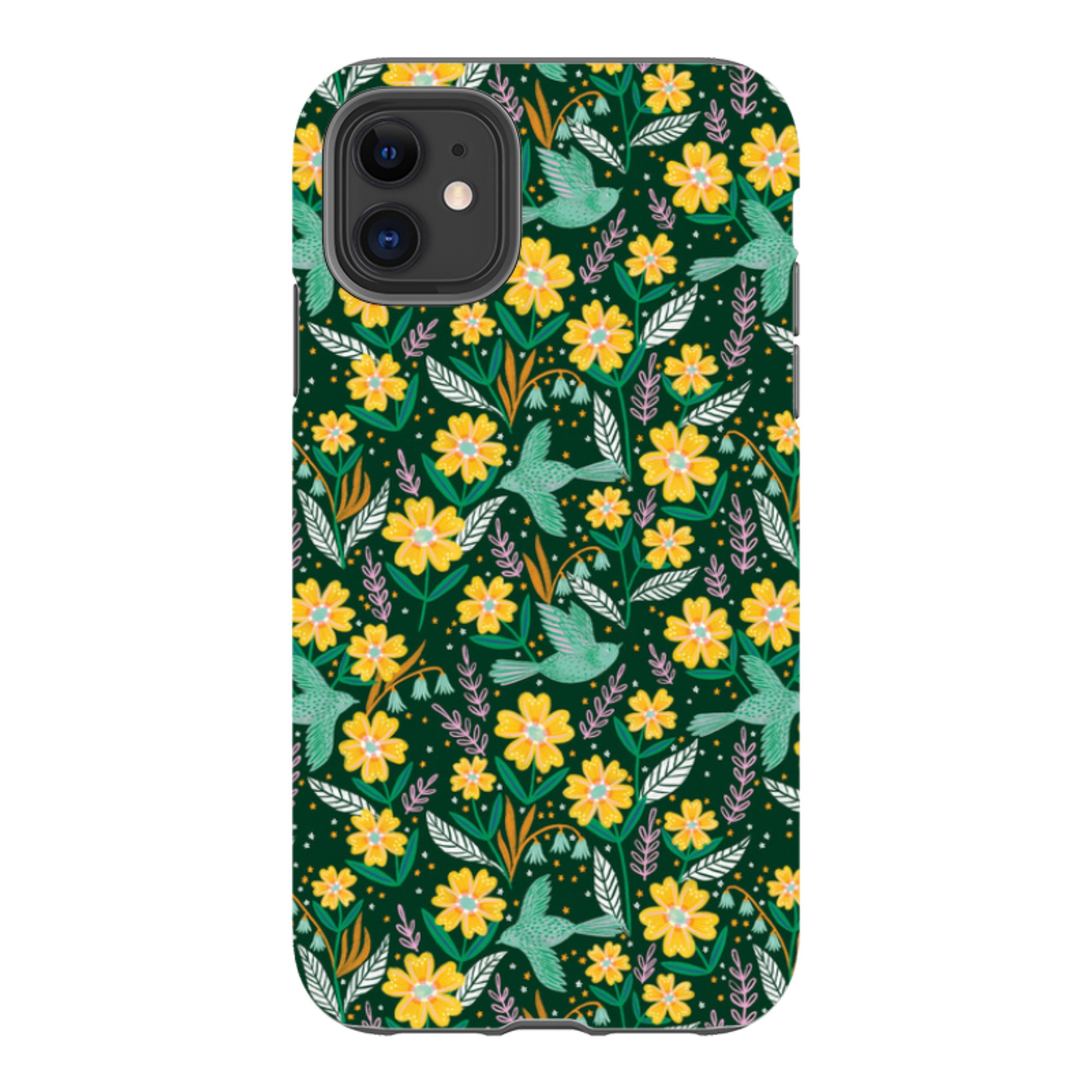 iPhone Tough Case - Sweet Birds Green By Lee Foster Wilson