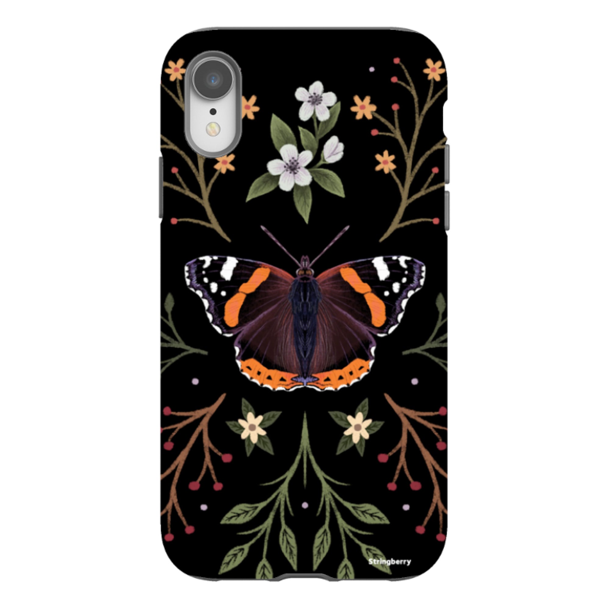 iPhone Tough Case - Red Admiral Butterfly By Anna Stead