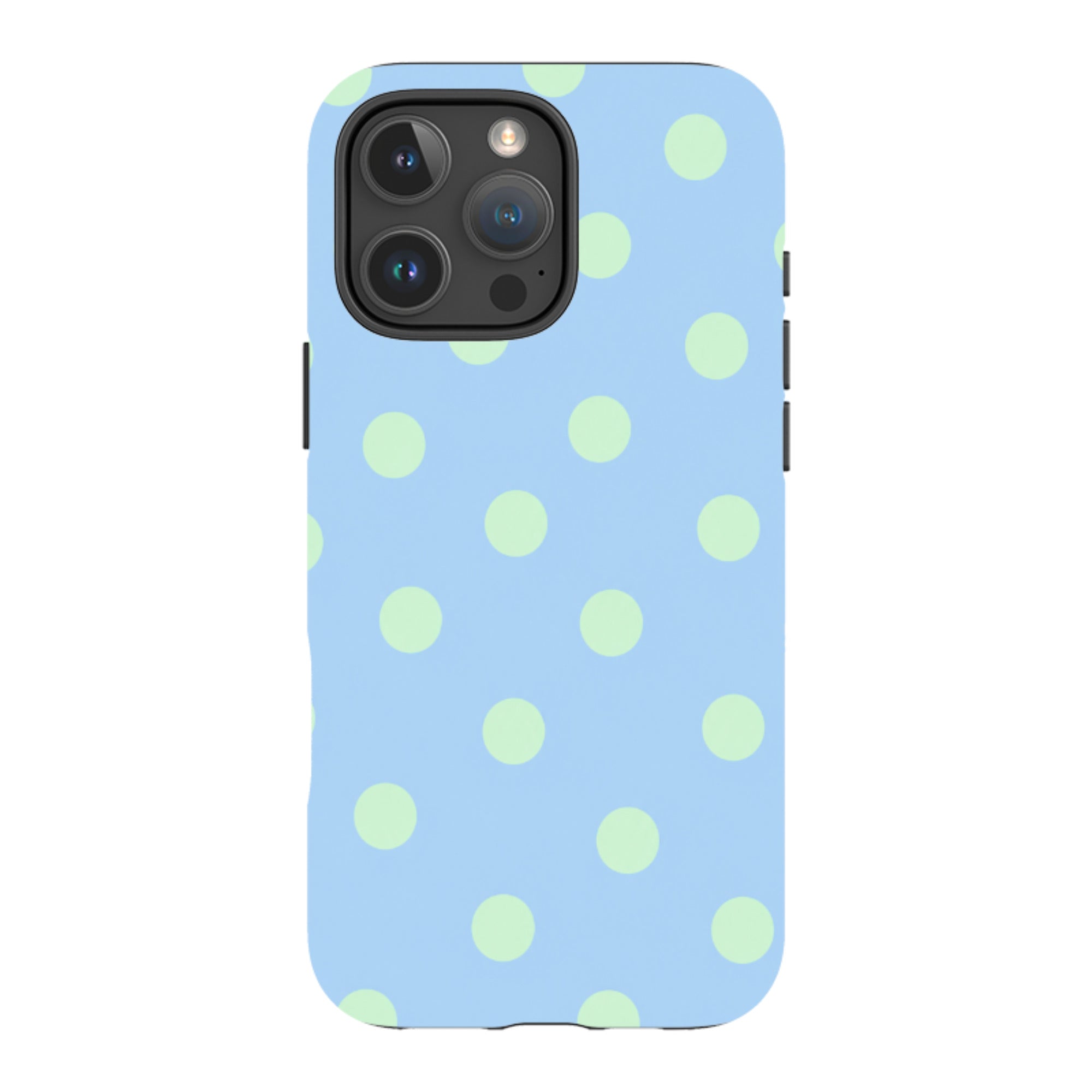 iPhone Tough Case - Sky Blue & Mint Green Polka Dot