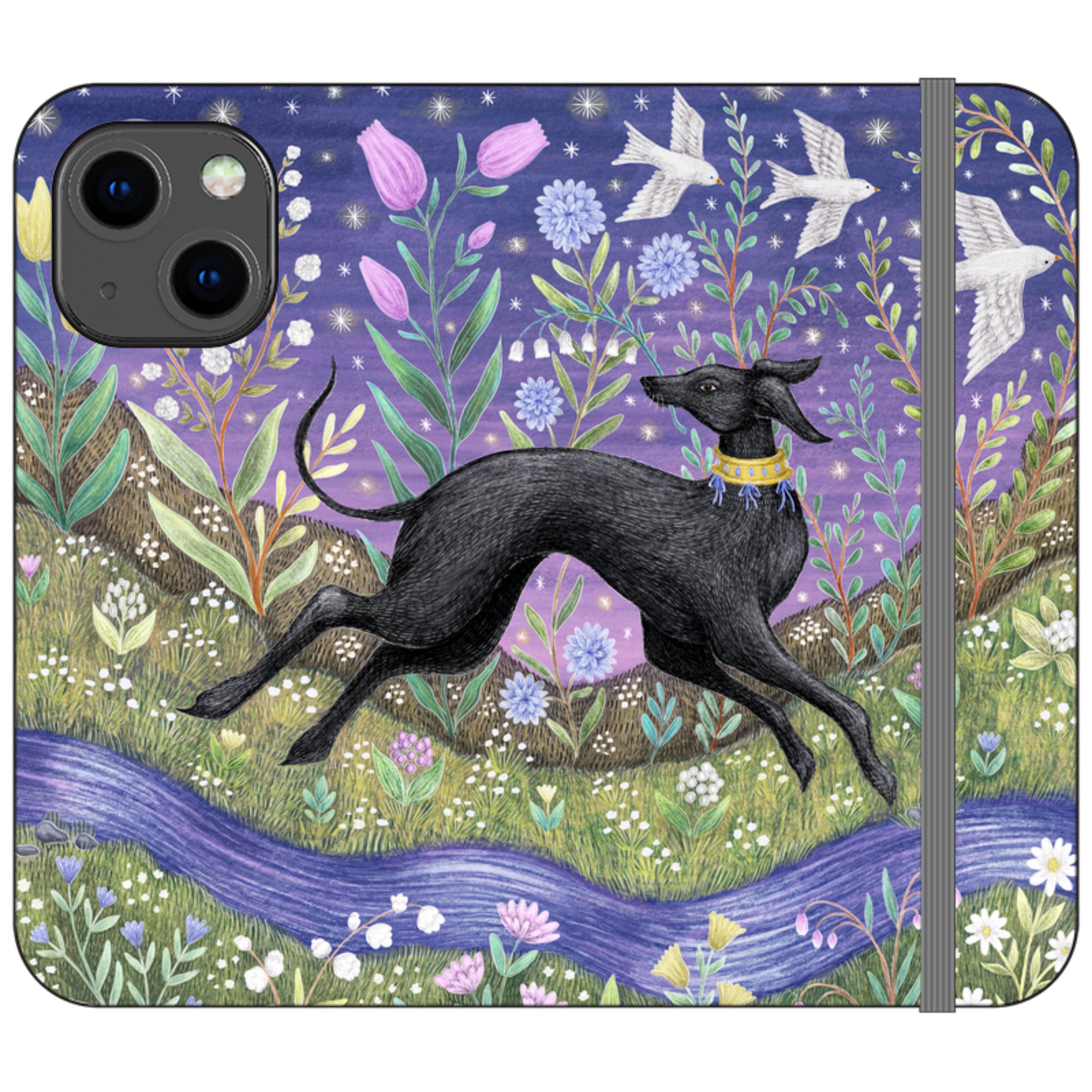 Meadow Hound Wallet Case By Catherine Rowe