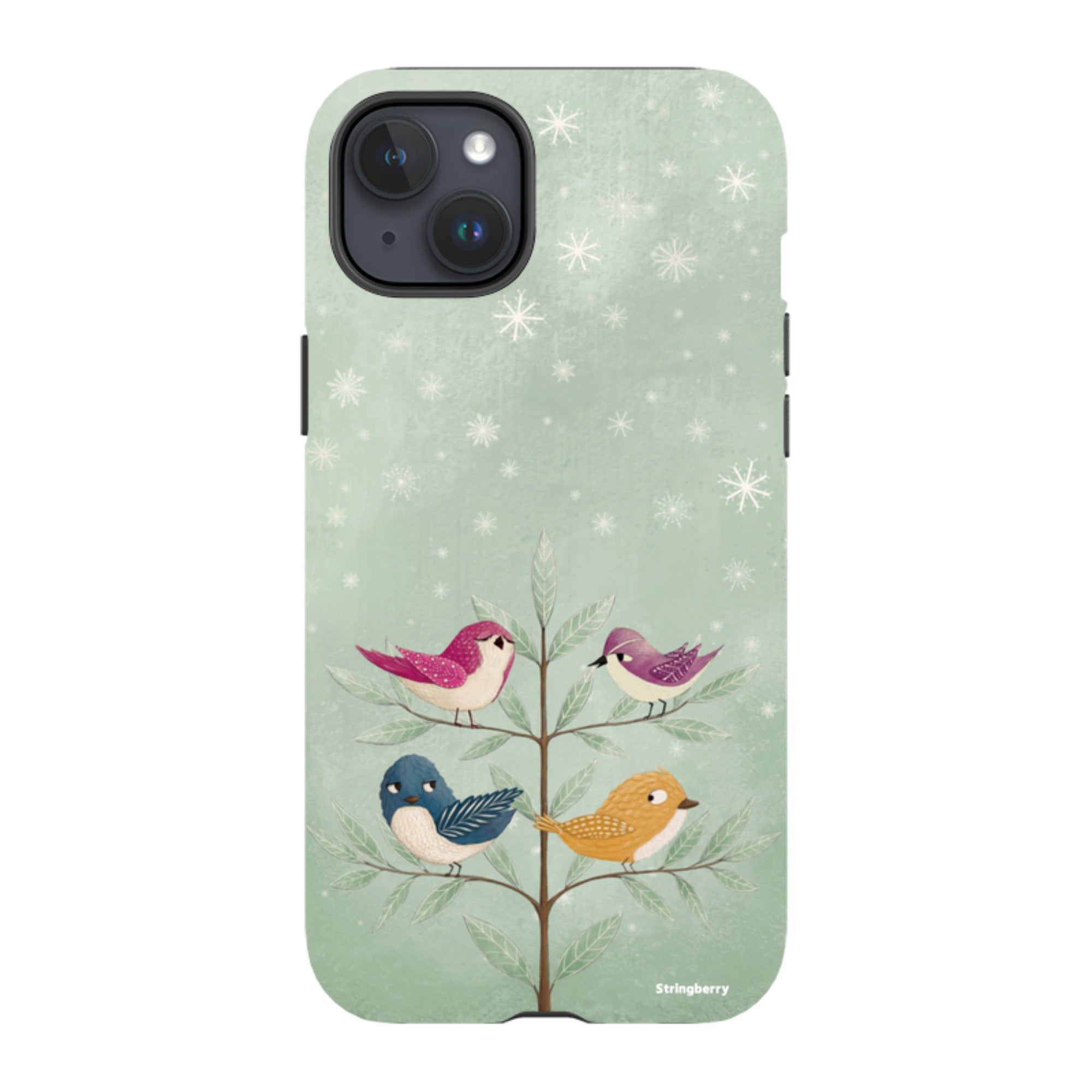 iPhone MagSafe Tough Case - Garden Birds Aqua By Maja Lindberg