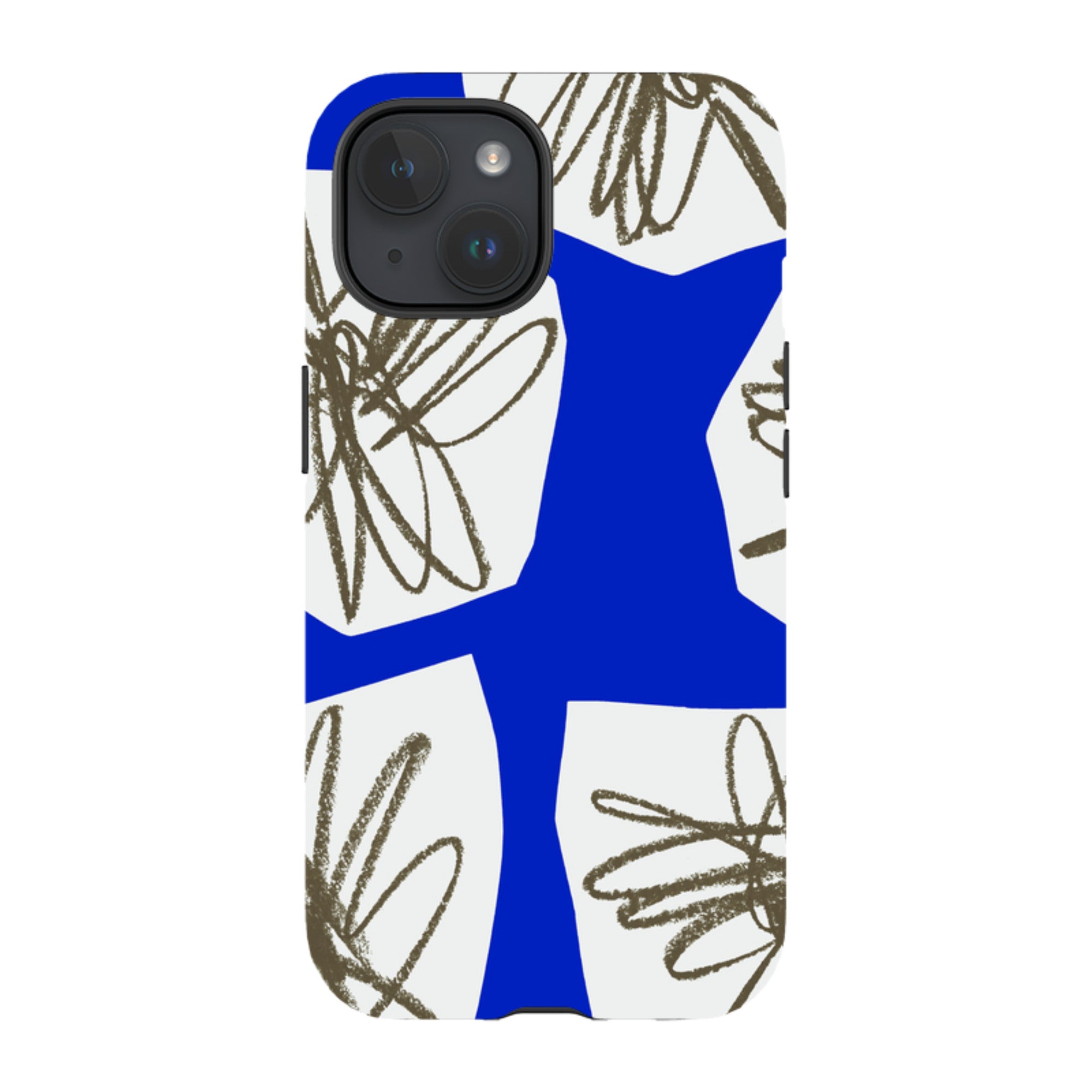 iPhone MagSafe Tough Case - Blue Collage Flower By Kitty Joseph
