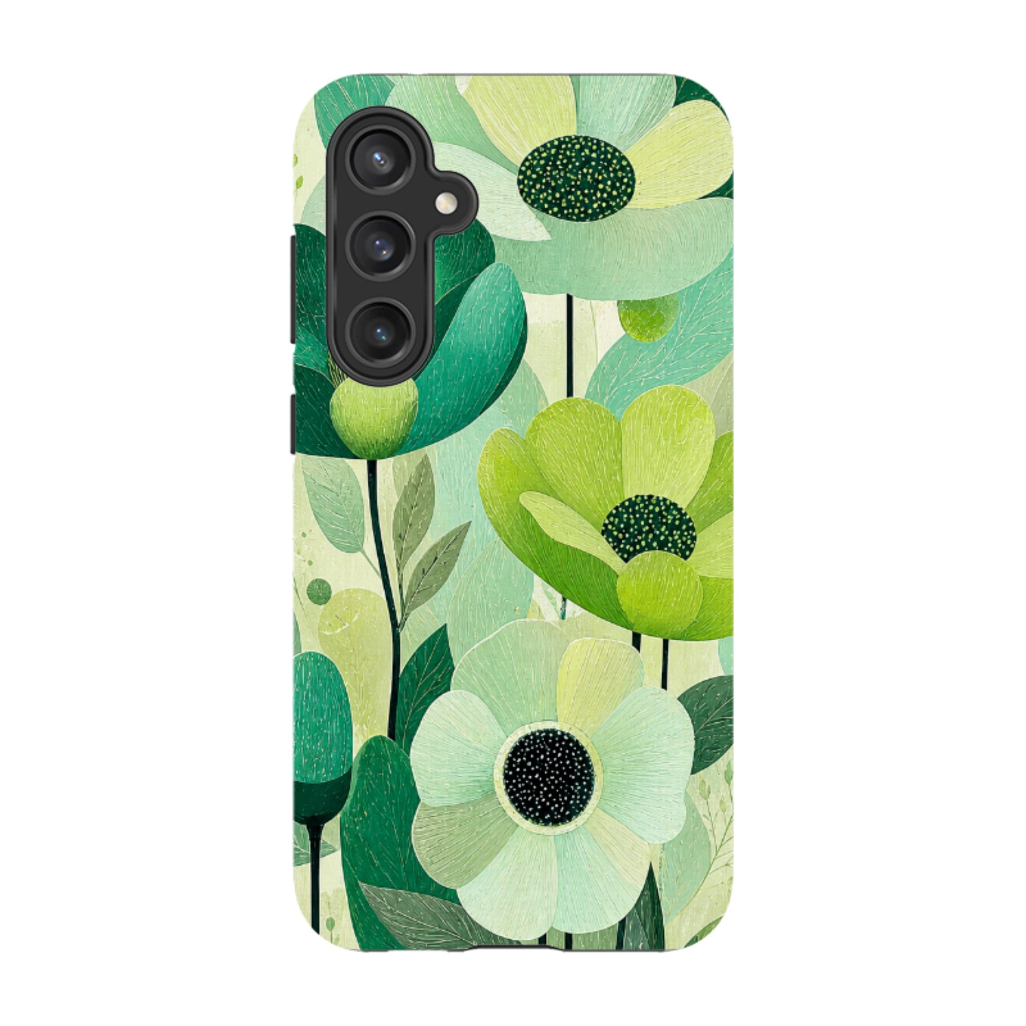 Samsung Tough Case - Mint Woodgrain Floral