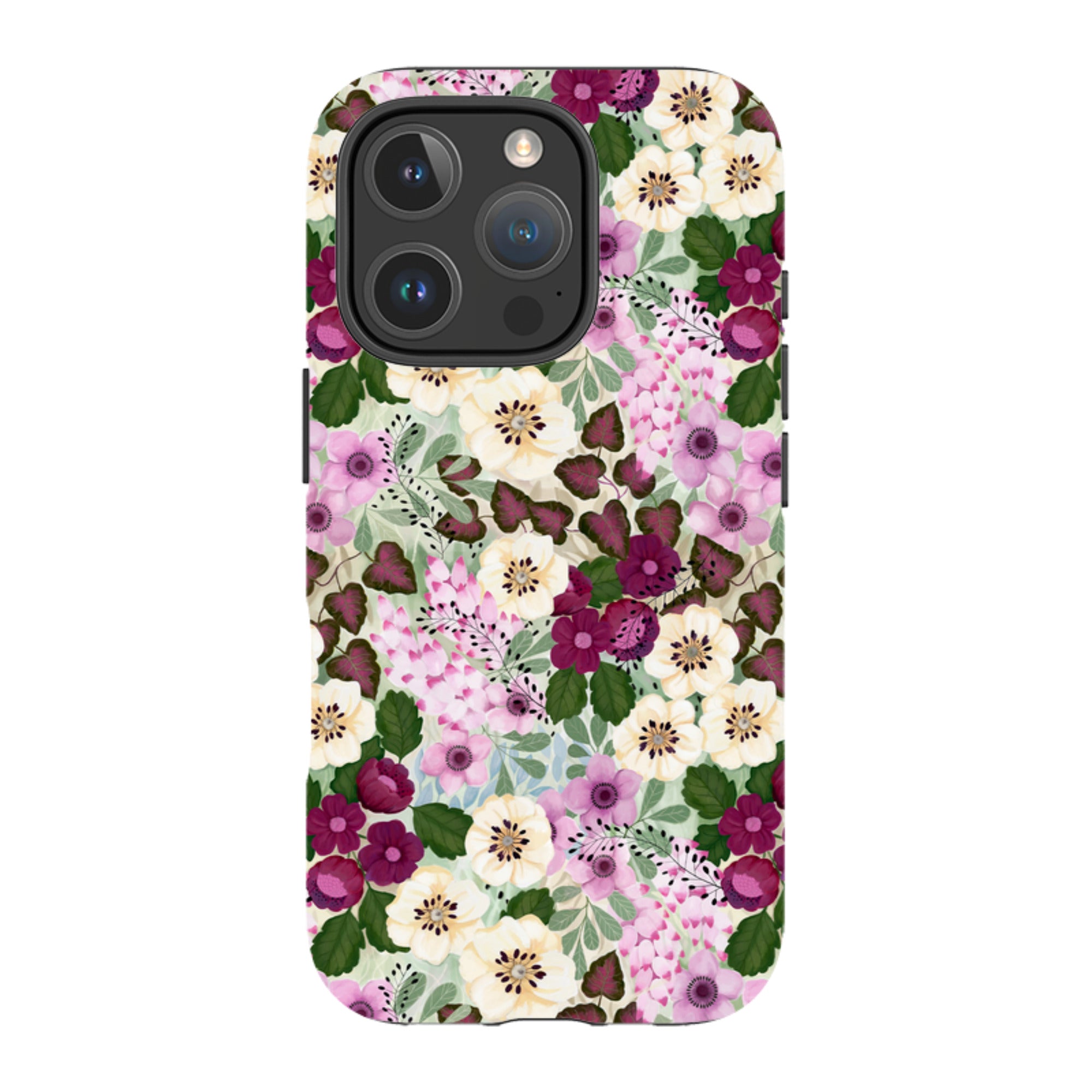 iPhone Tough Case - Purple Flowers By Bex Parkin