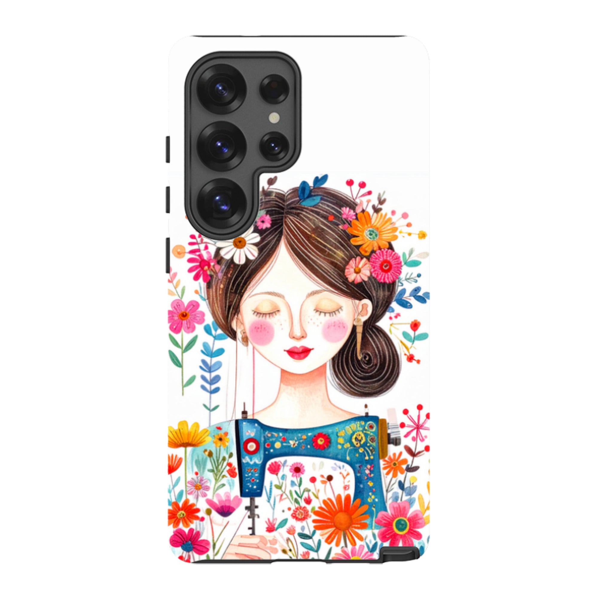 Samsung Tough  Case - Floral Sewing Lady