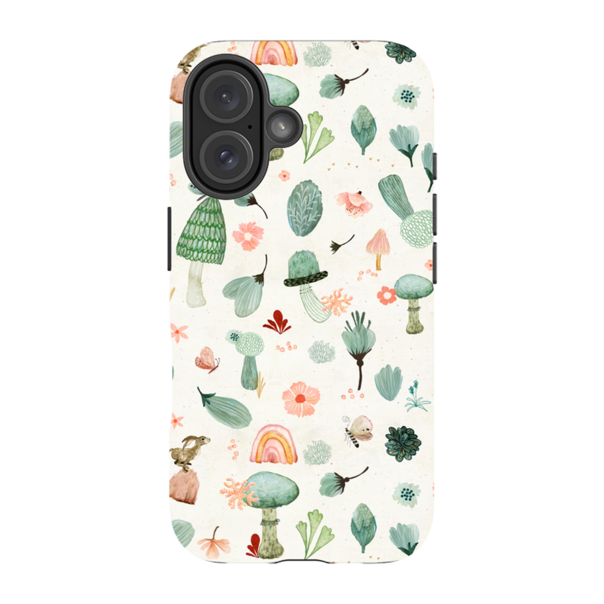 iPhone Tough Case - Mushroom World Cream By Katherine Quinn