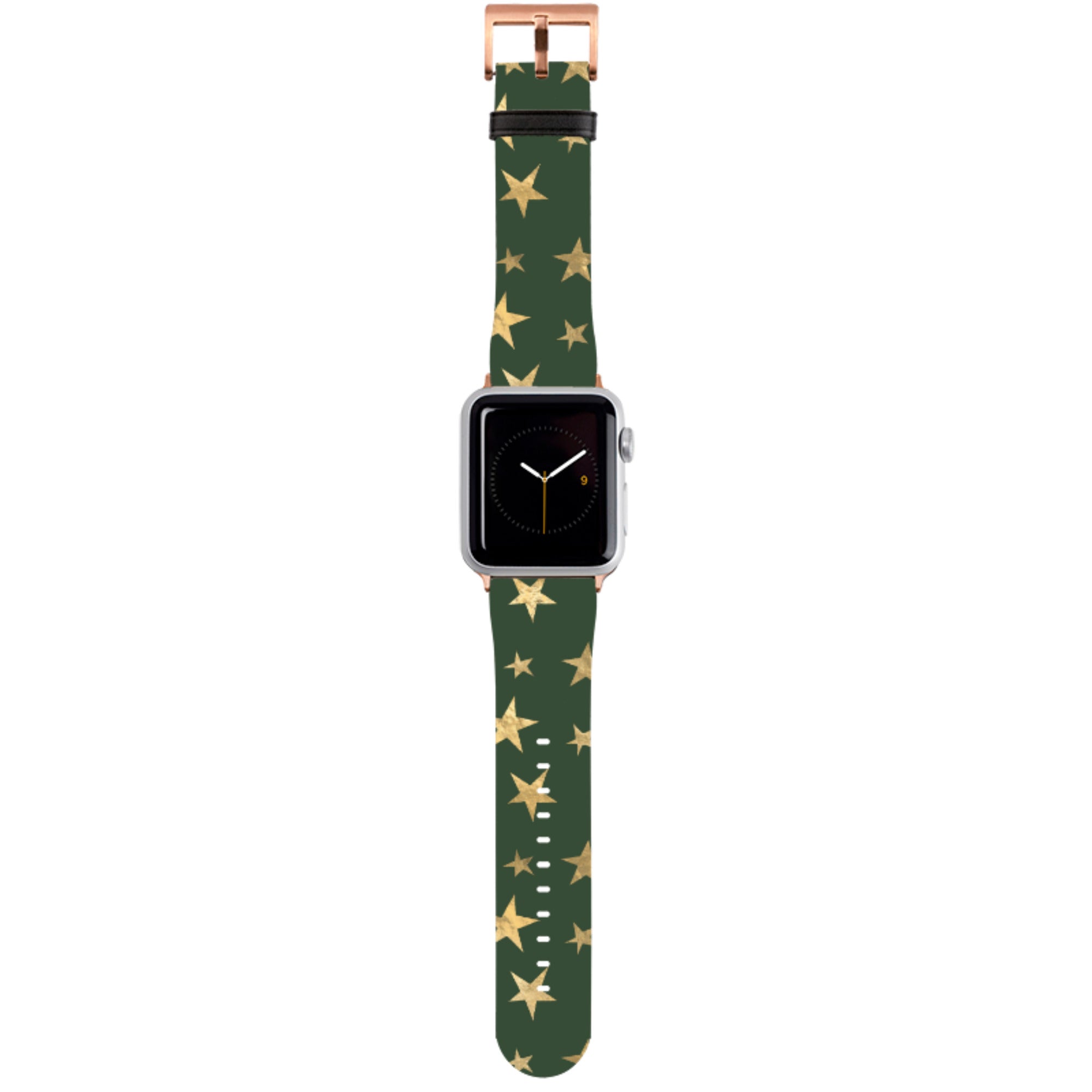 Green and Gold Stars Apple Watch Strap