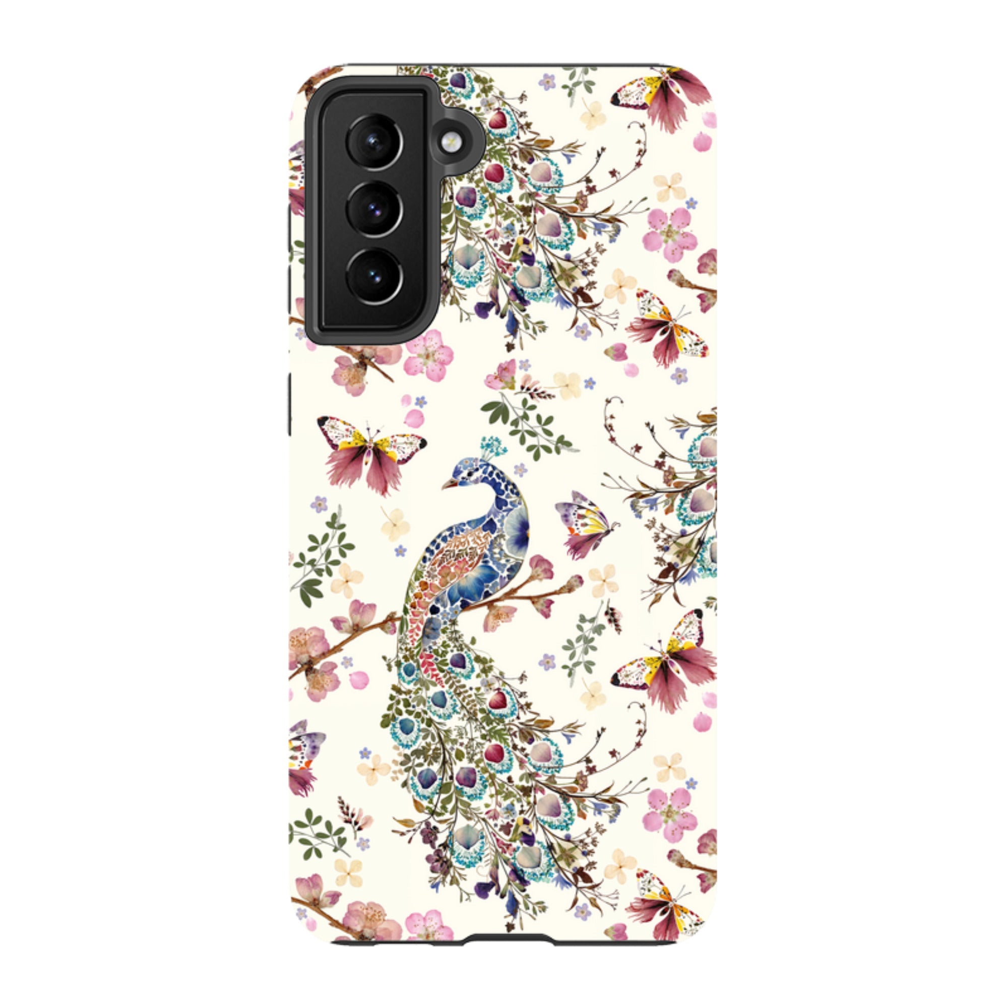 Samsung Tough Case - Peacock and Cherry Blossoms By Helen Ahpornsiri