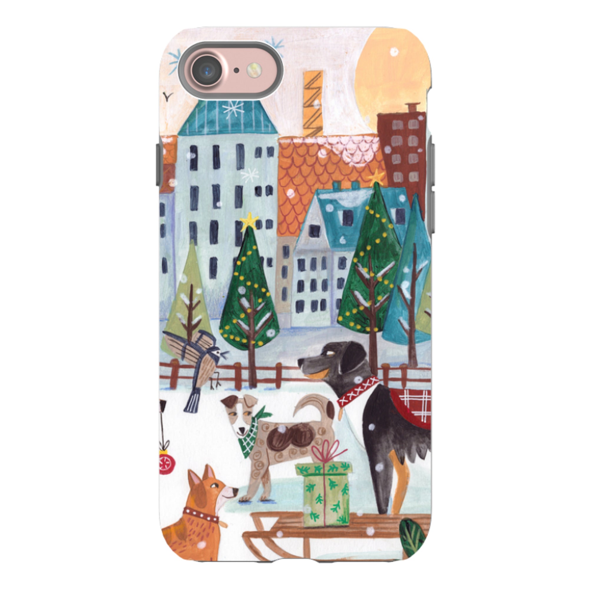 iPhone Tough Case - Christmas Dogs By Caroline Bonne Muller