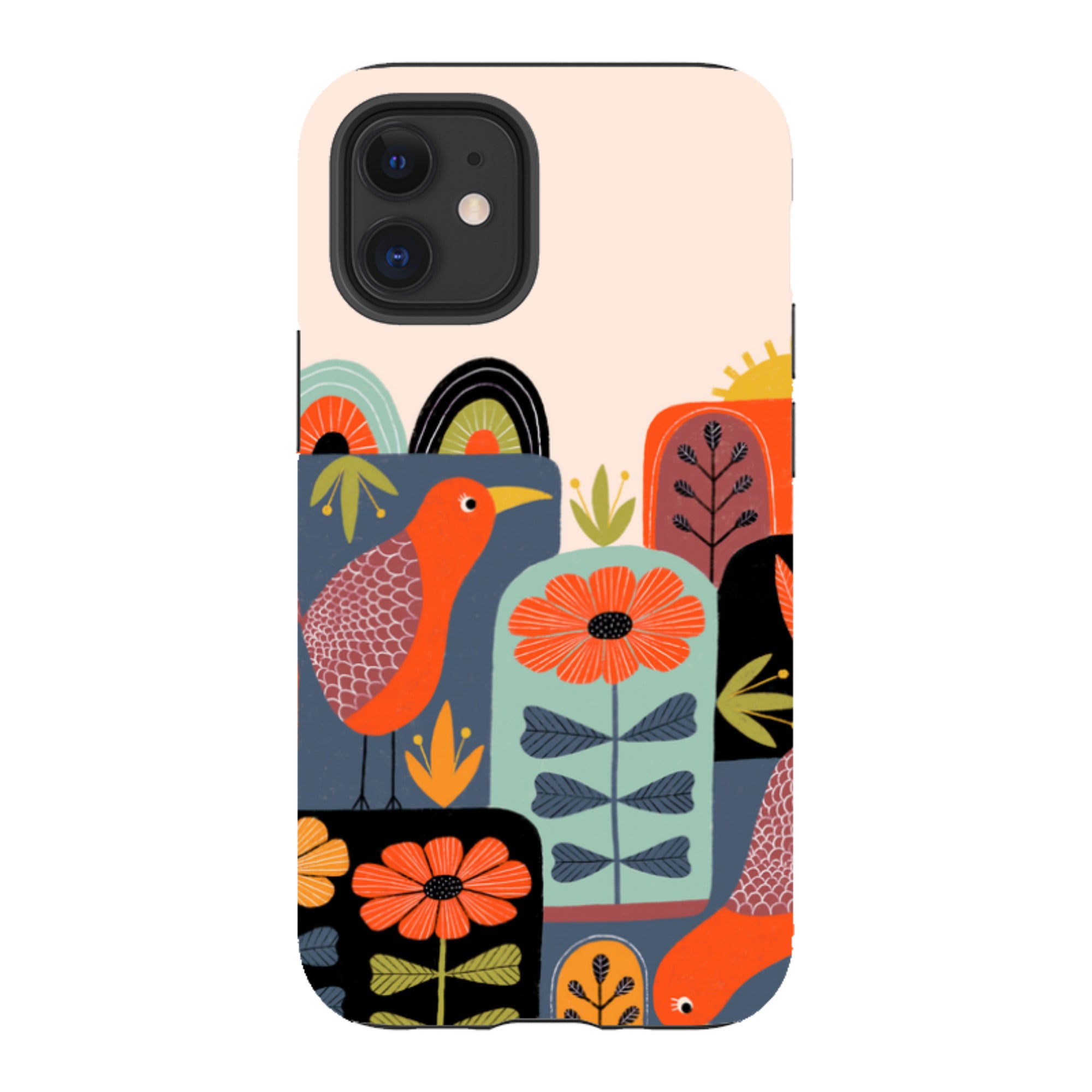 iPhone Tough Case - Folky Birds III By Suzy Taylor