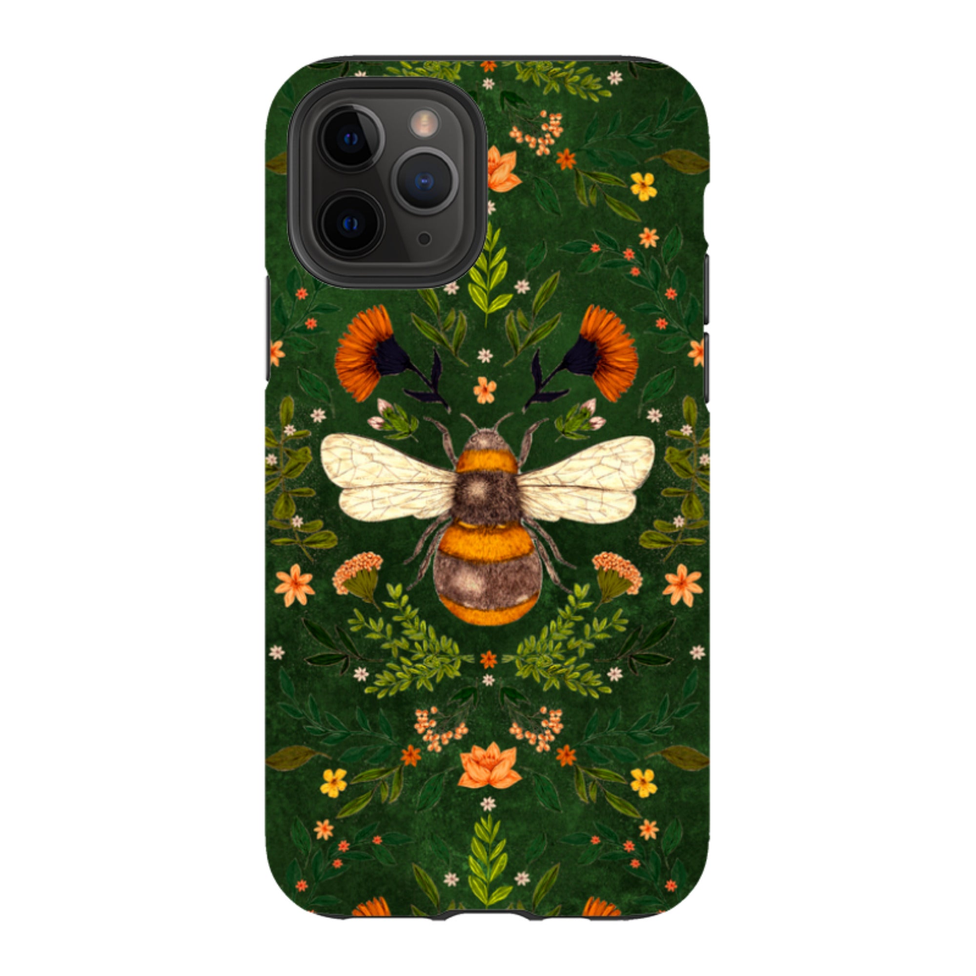 iPhone Tough Case - Botanical Bee Green By Jade Mosinski
