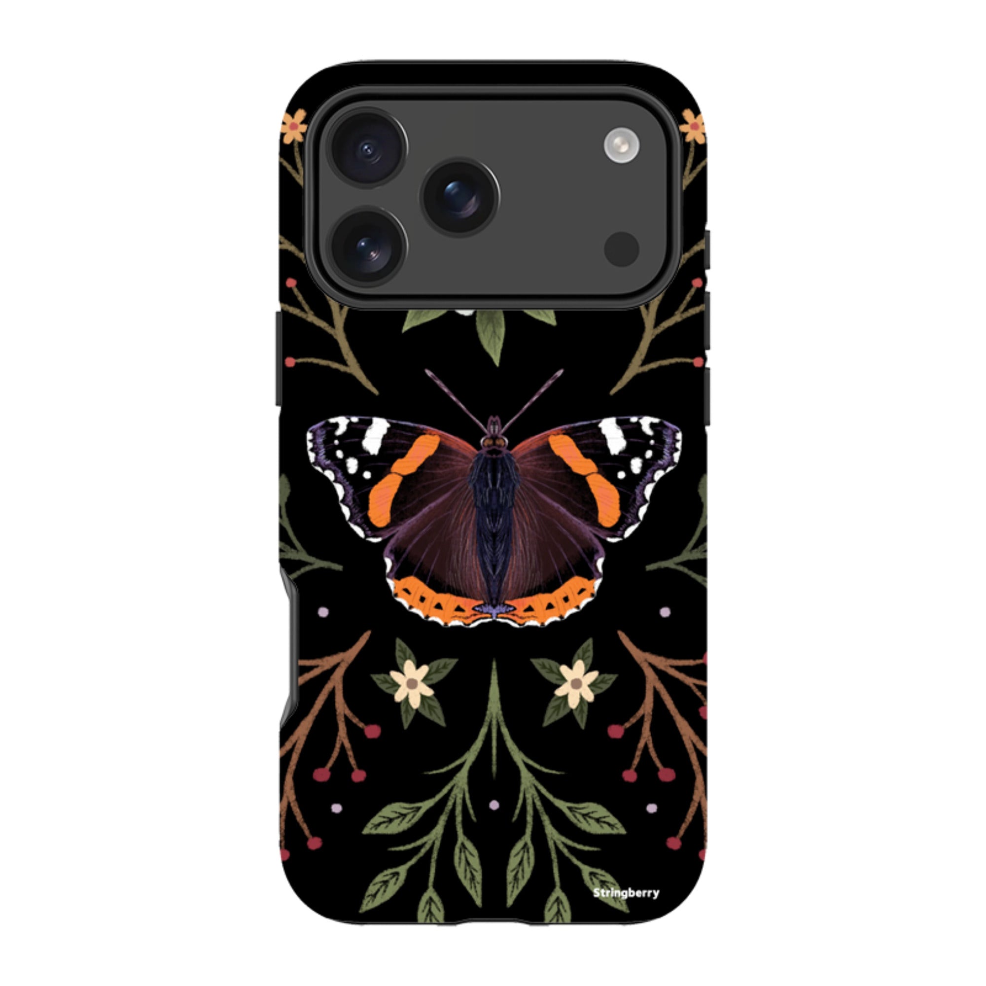 iPhone MagSafe Tough Case -  Red Admiral Butterfly By Anna Stead