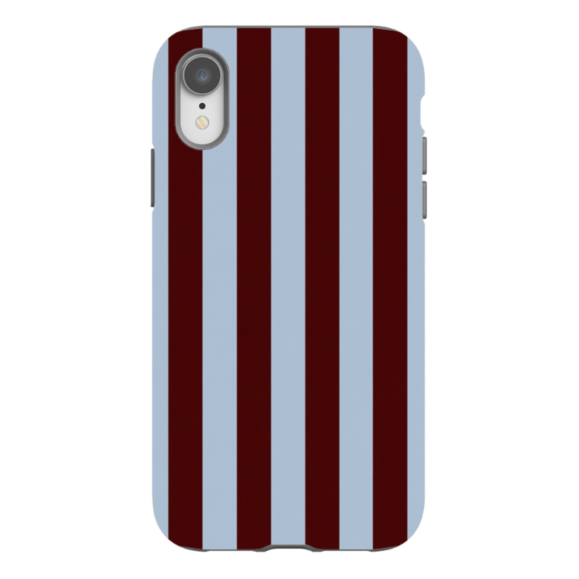 iPhone Tough Case - Claret & Sky Blue Stripe
