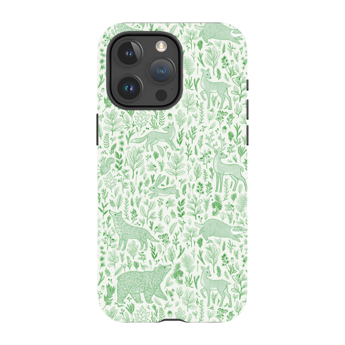 iPhone Tough Case - Forest animals green By Katherine Quinn