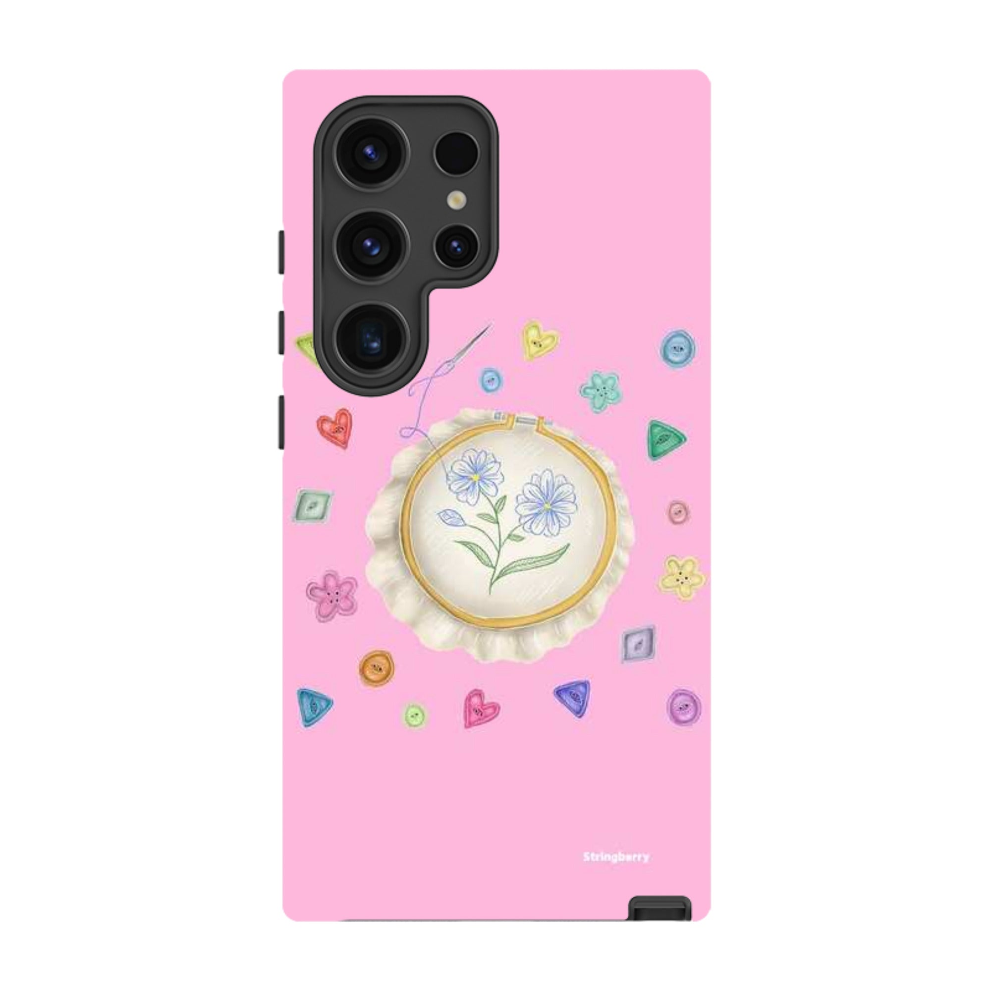 Samsung Tough Case - Flower Buttons Needlework By Catherine Rowe