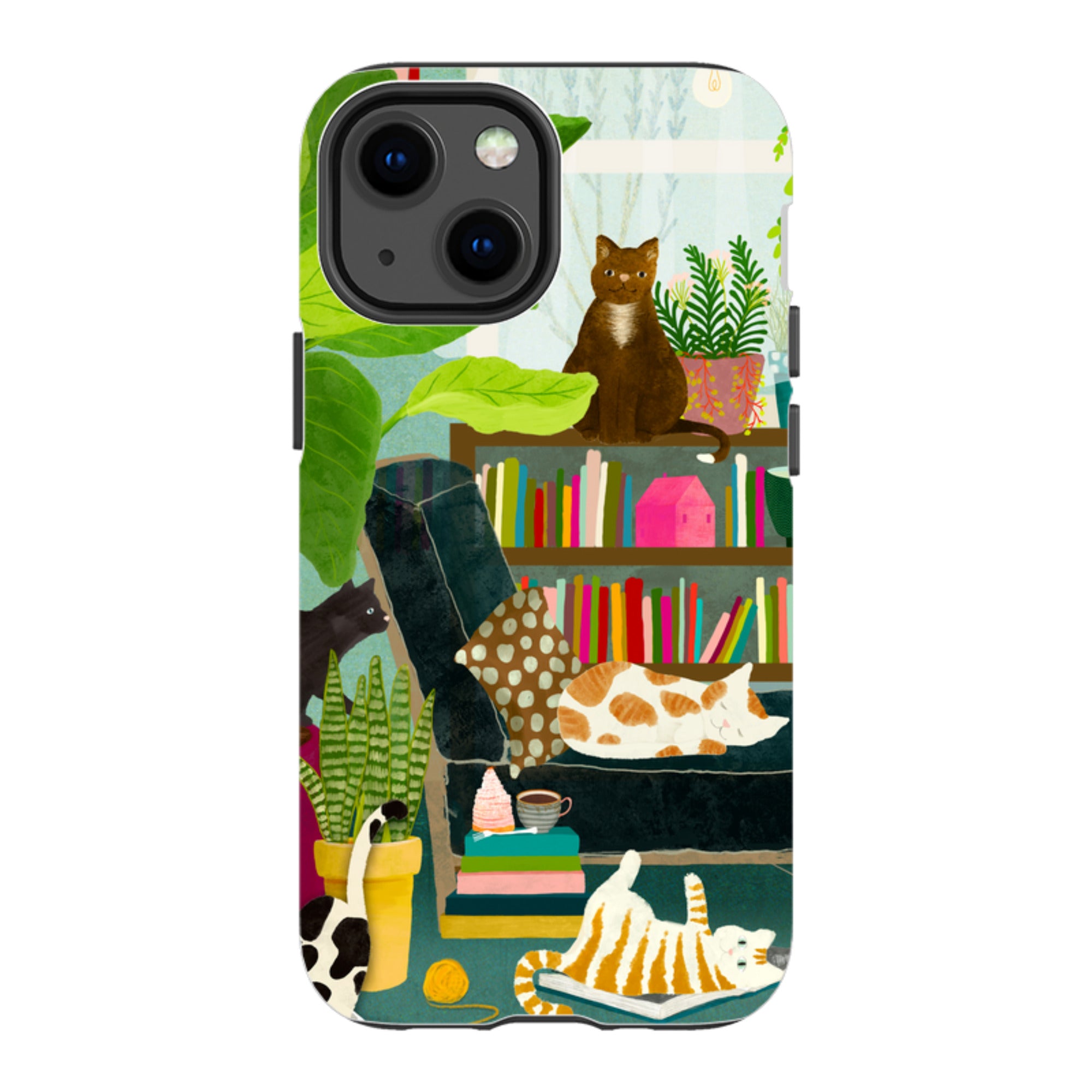 iPhone Tough Case - Cat Library By Katherine Quinn