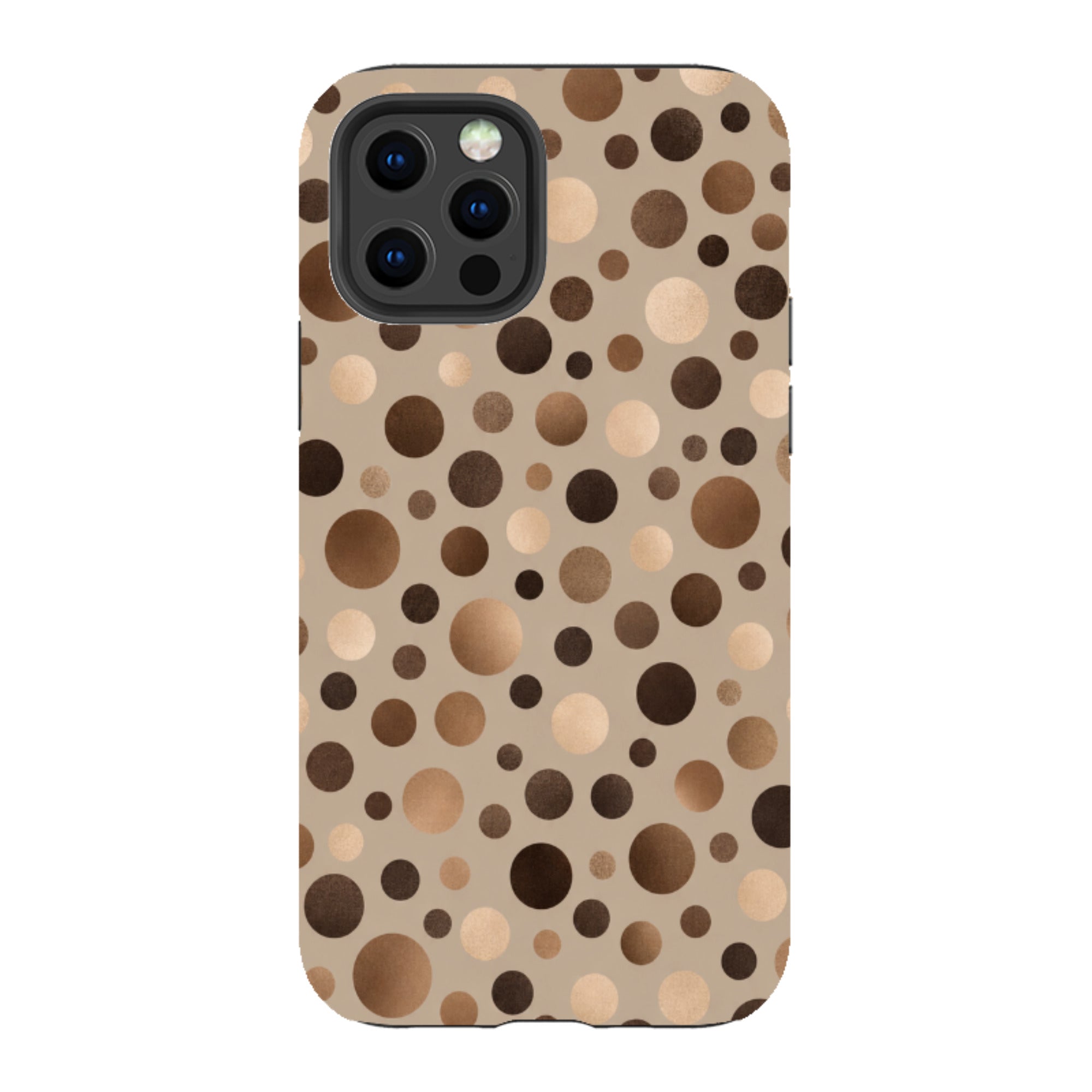 iPhone Tough Case - Rose Gold Polka Dot