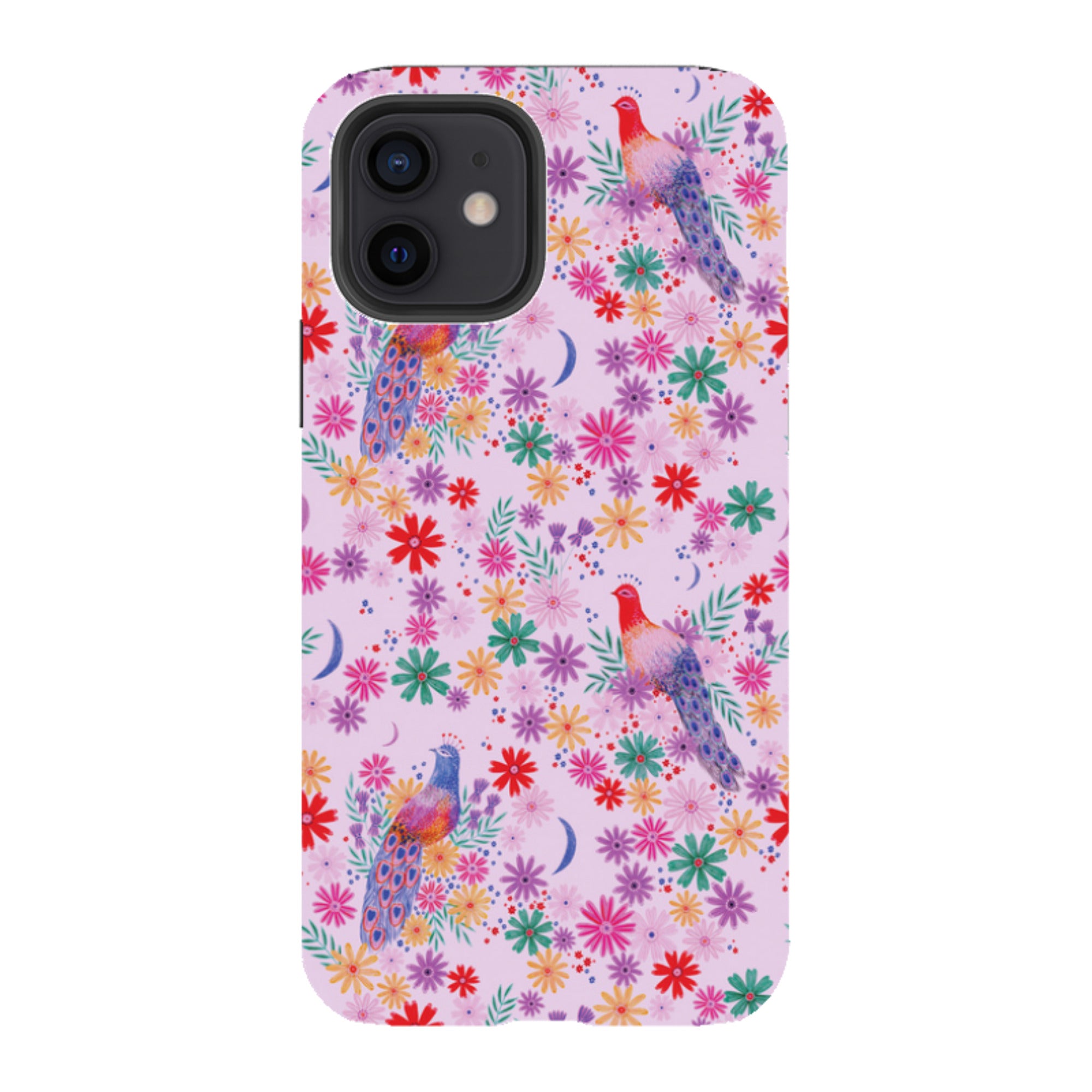 iPhone Tough Case - Peacock Pattern Lilac By Lee Foster Wilson