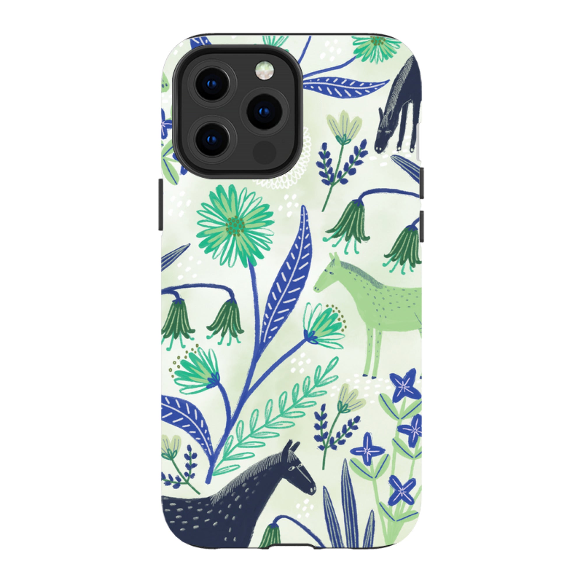 iPhone Tough Case - Wild Ponies Green By Lee Foster Wilson