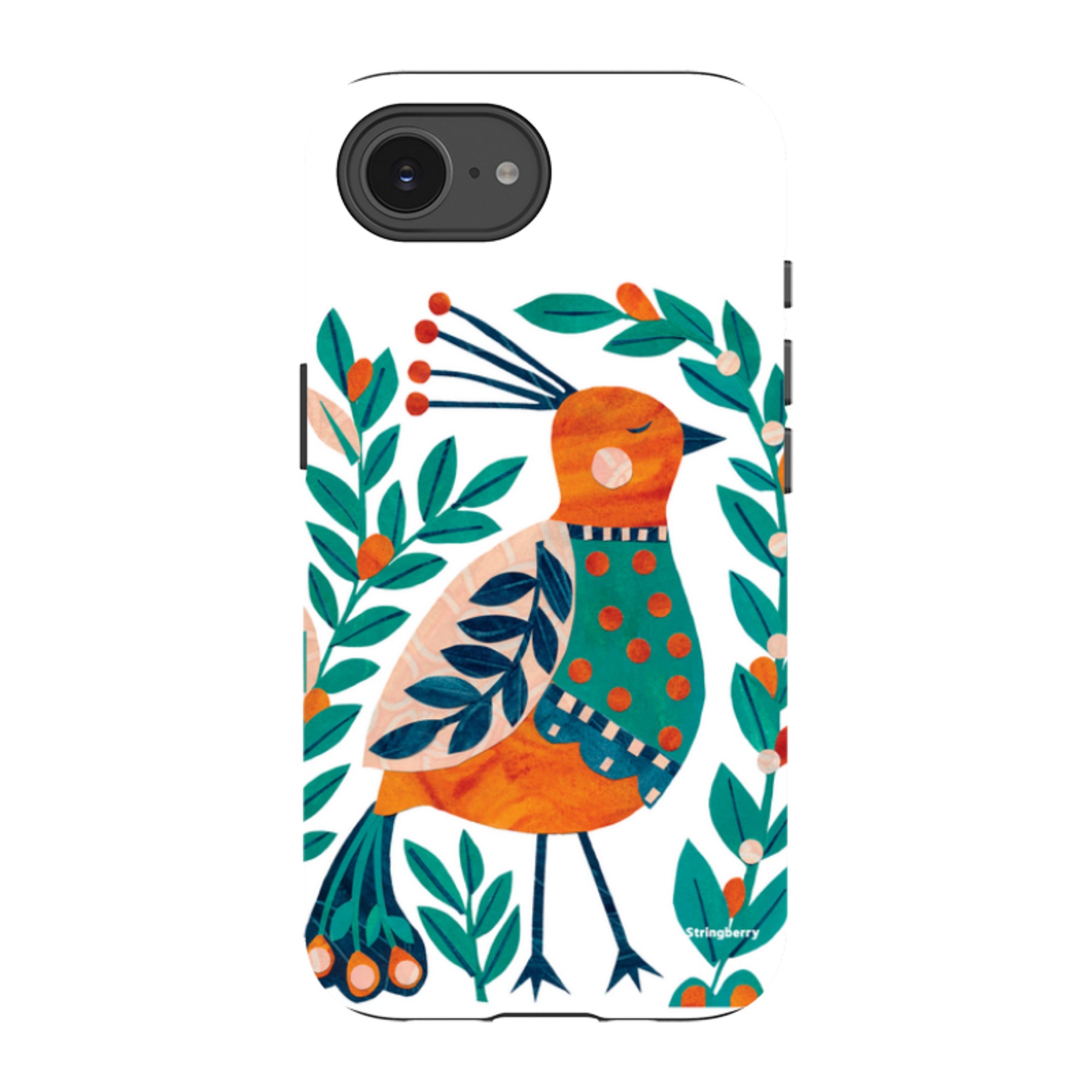 iPhone Tough Case - Folk Peacock By Tracey English