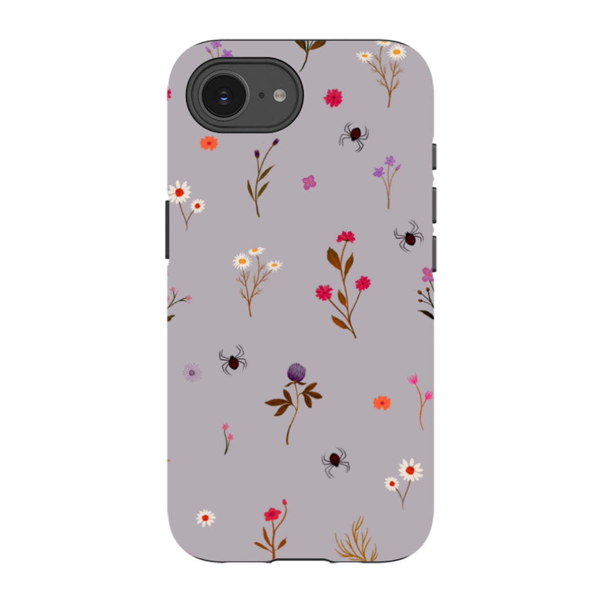 iPhone Tough Case - Florals and Spiders - Mauve By Katherine Quinn