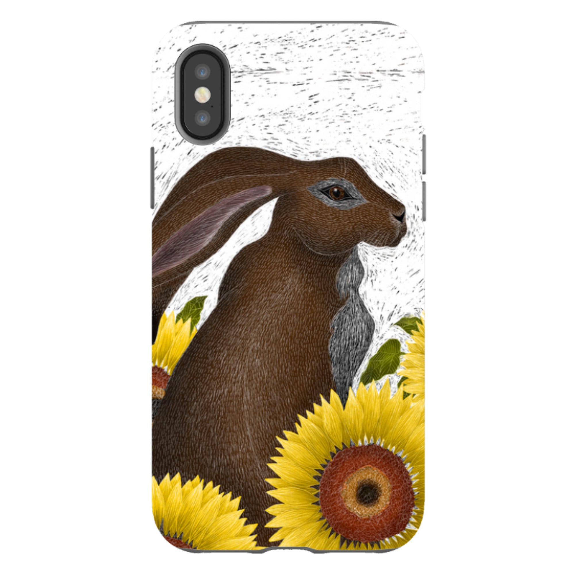 iPhone Tough Case - Hare With Sunflowers By Catherine Rowe