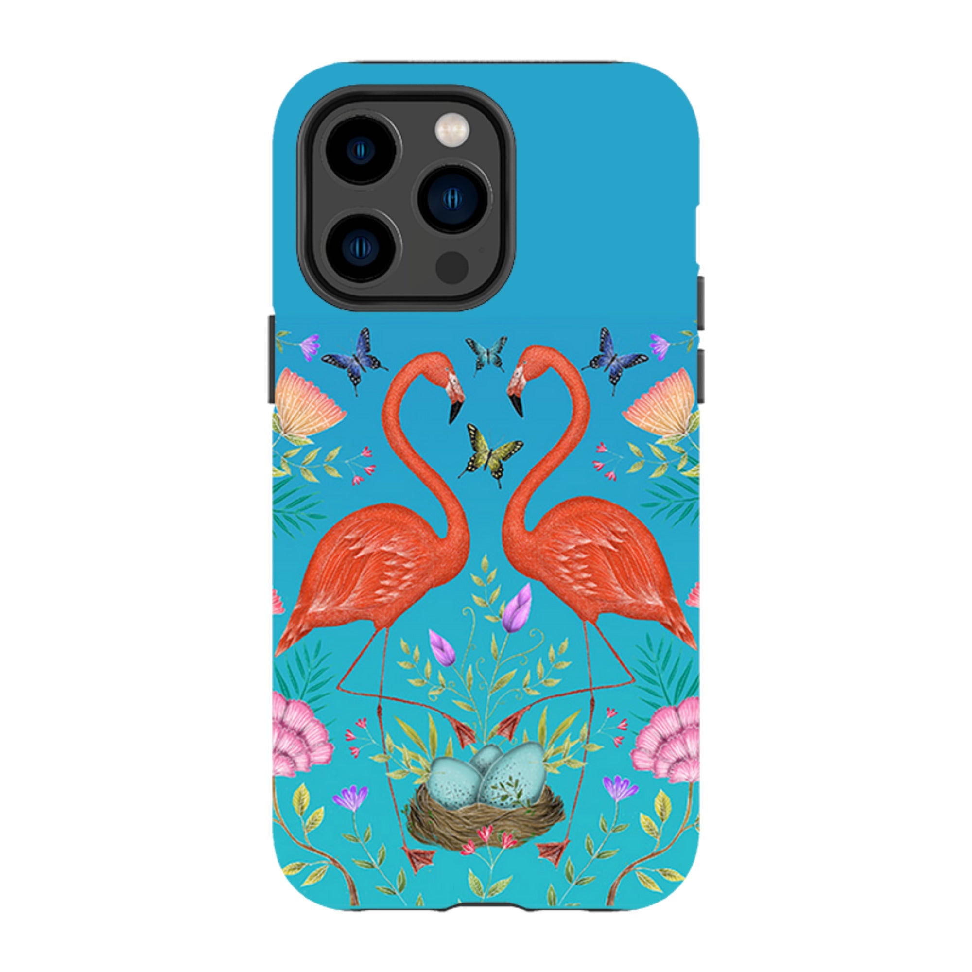 iPhone Tough Case - Flamingos And Flowers By Catherine Rowe