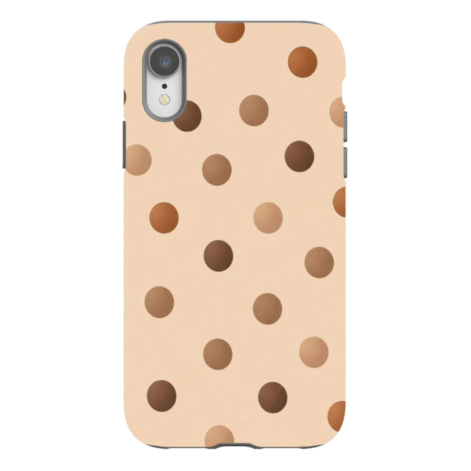 iPhone Tough Case - Brown Polka Dot