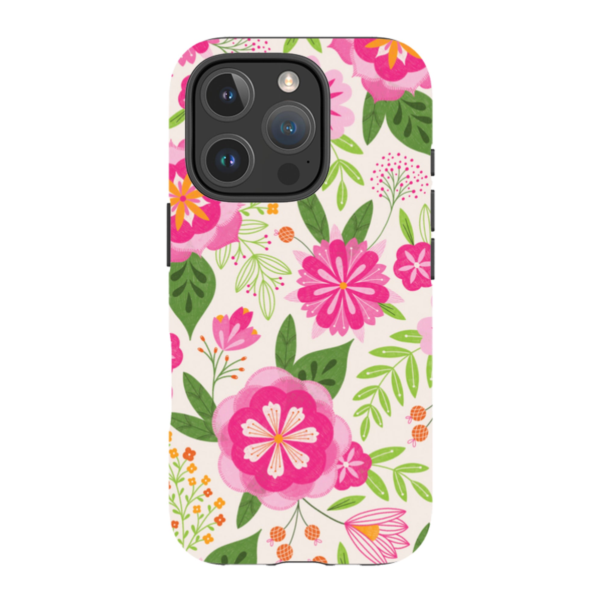 iPhone MagSafe Tough Case -  Big Bold Blooms Ivory By Jenny Zemanek