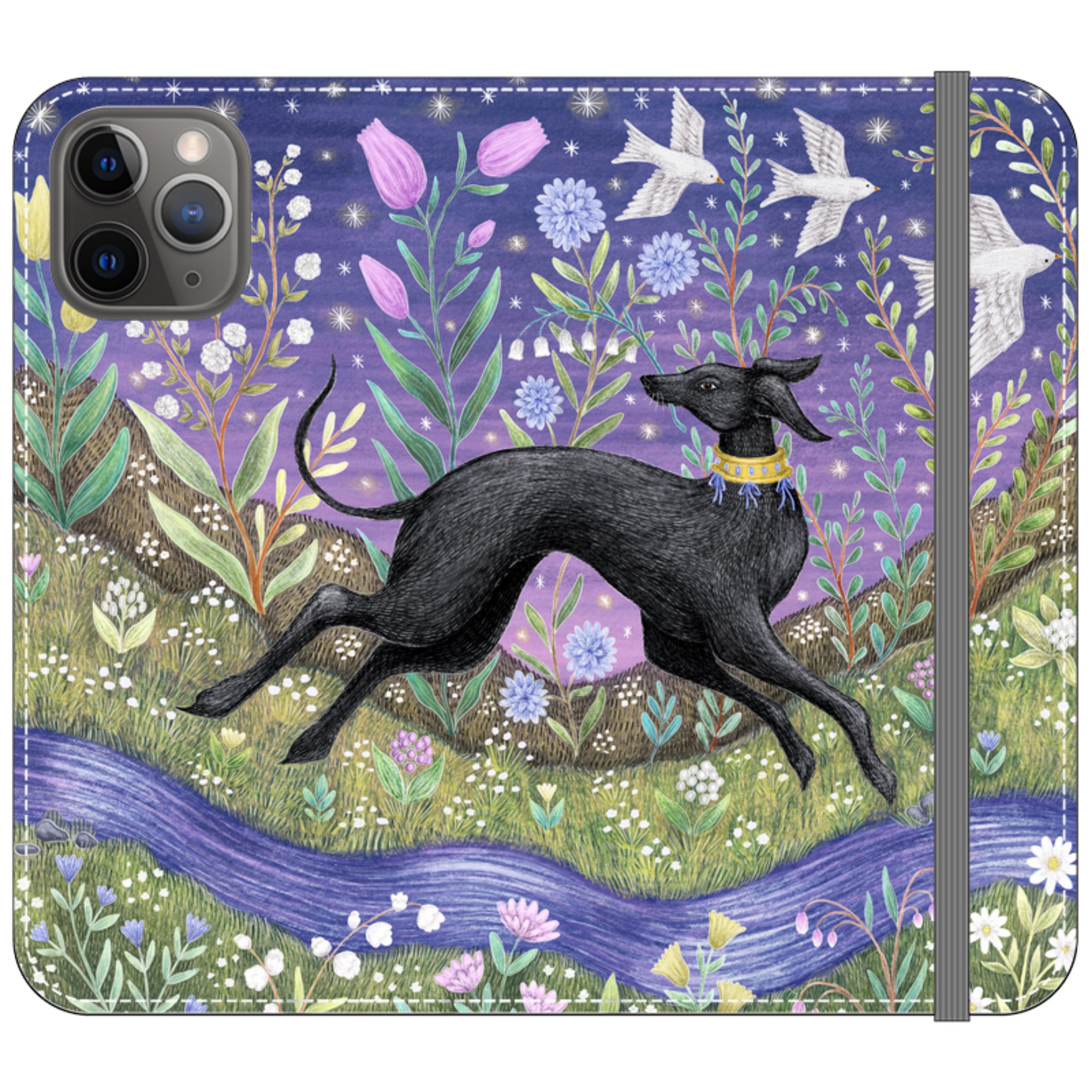 Meadow Hound Wallet Case By Catherine Rowe